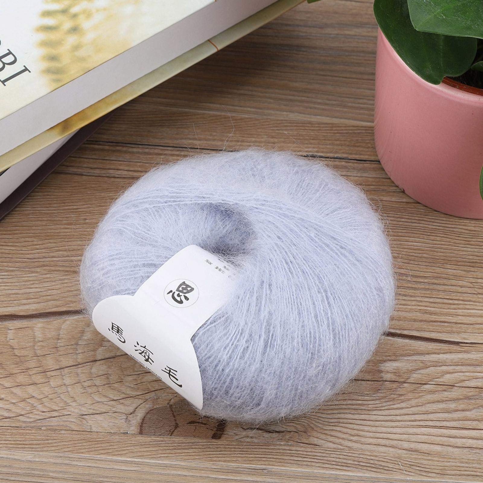 Soft Mohair Yarn,Wool Yarns Angola Wool Knitting Mohair Yarn Soft Angora Knitting Wool Yarn for Hand Knitting,Crocheting (Gray) - Image 3