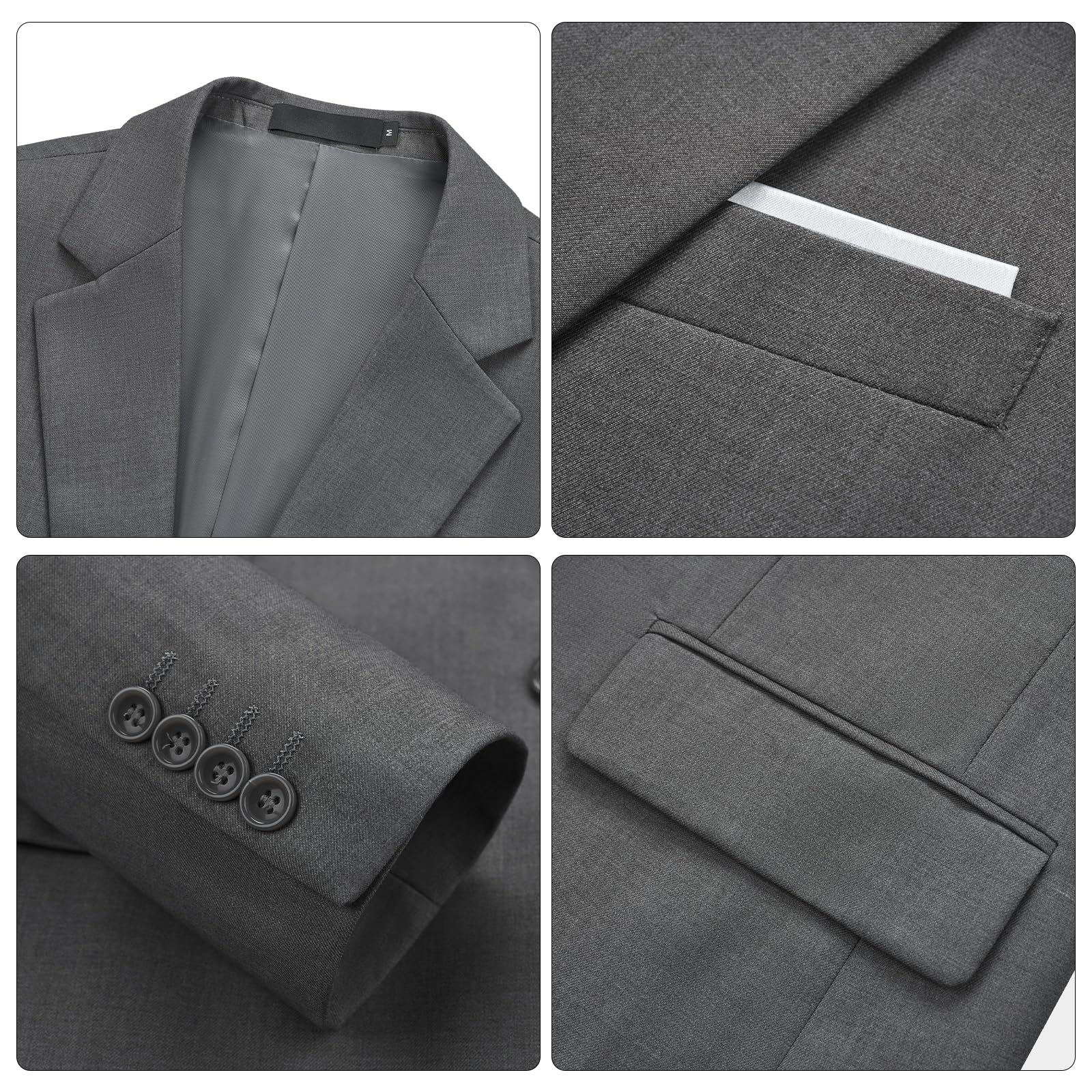 Trajes para Hombre de 2 Piezas Slim Fit Vestido de Novia Traje de un Botón Suits de Negocios Chaquetas Pantalones