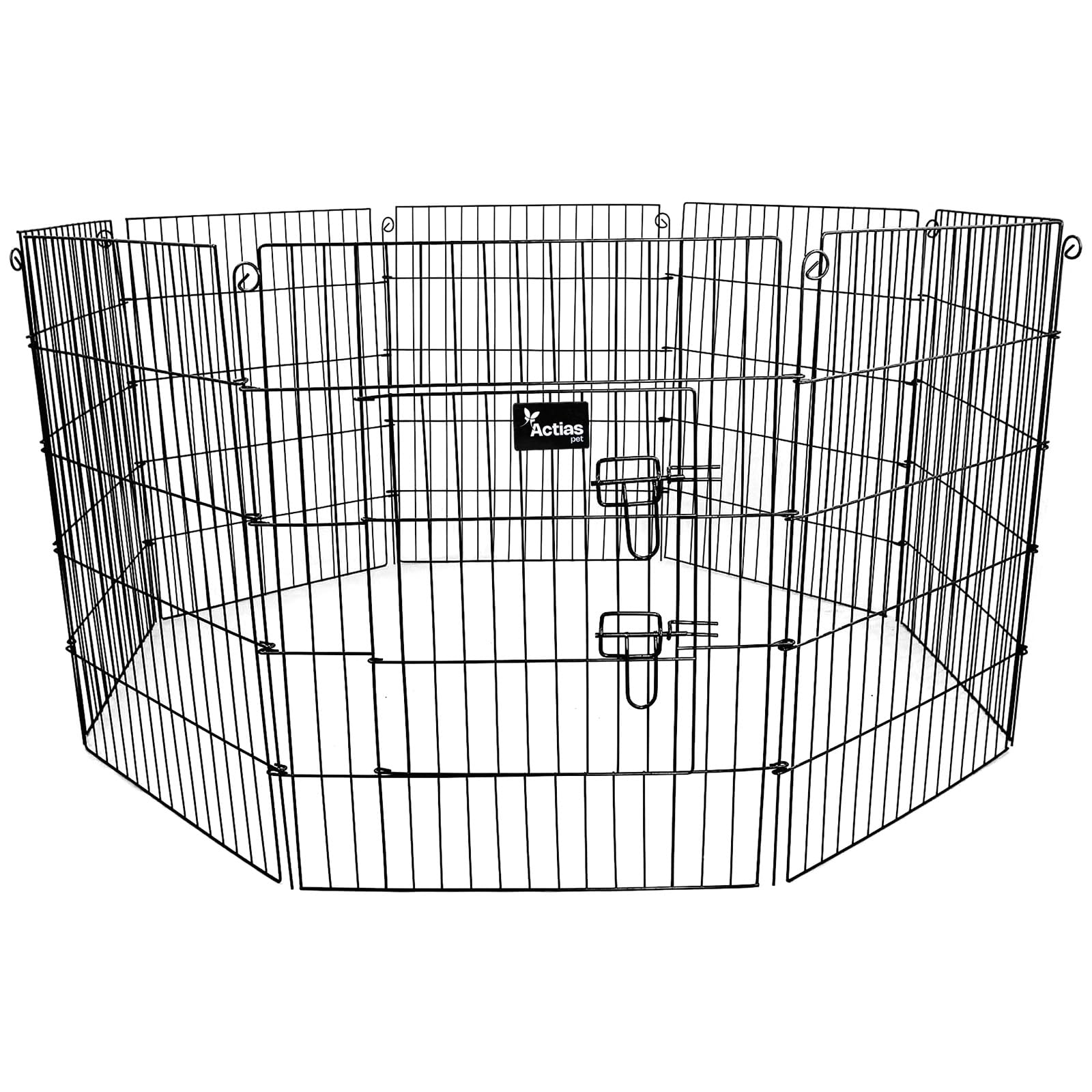 Actiaspet Black Metal Drop Pin Play Pen Available in 4 Different Sizes (Black, Medium, 8)