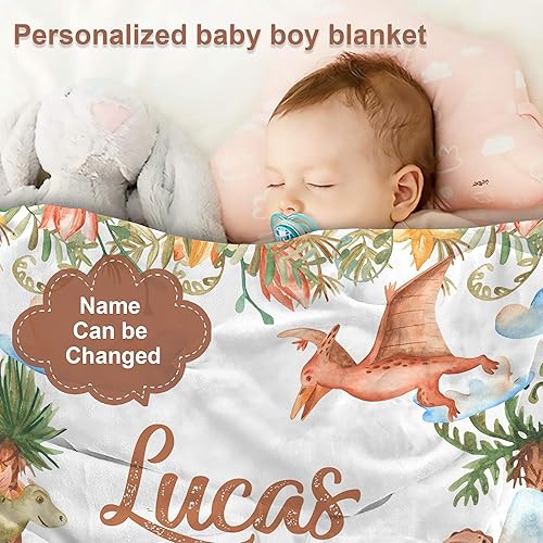 Miniatura 2 de J&SBGFT Manta de bebé personalizada para niños, nombre personalizado, manta de recepción para niños pequeños y niños, manta decorativa para cuna, 30