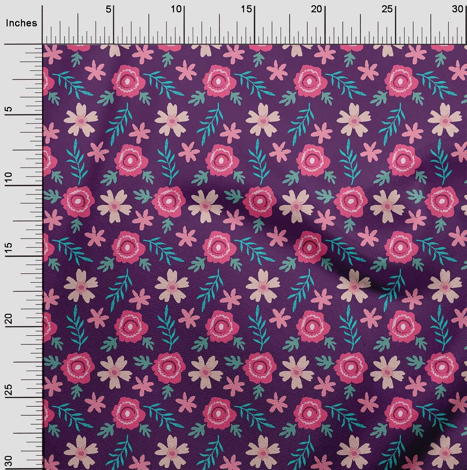 oneOone Cotton Flex Fabric Leaves & Floral Artistic Print Fabric By Yard 40 Inch Wide