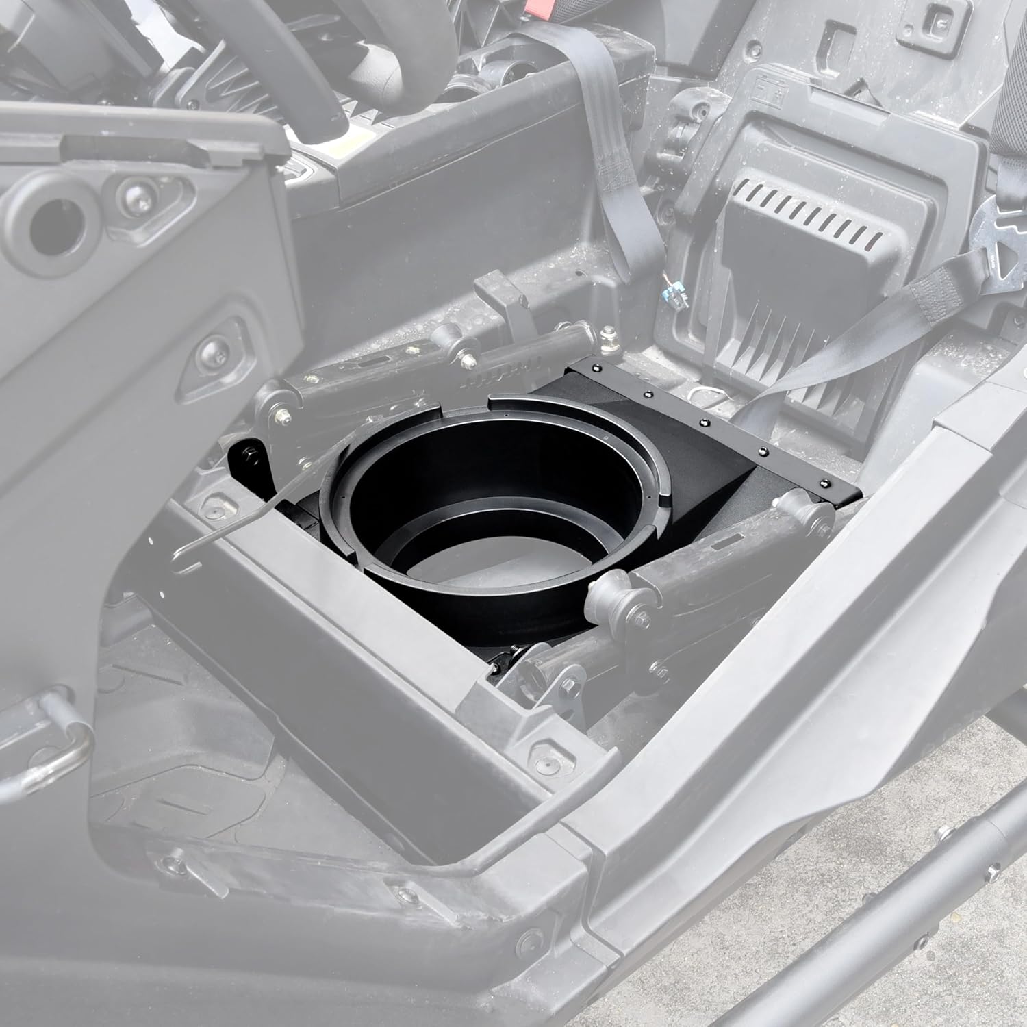 SAUTVS 10" Under Seat Speaker Pod Panel for Can-Am Maverick R, Waterproof Dustproof Sport Speaker Enclosure Holder with Metal Mount Brackets for Can Am Maverick R MAX X RS 2024+ Models Accessories