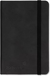 Silvine A6 Executive Soft Feel Notebook Black. 160 Pages (80 Sheets) Ruled 7mm Feint. Ref 196BK