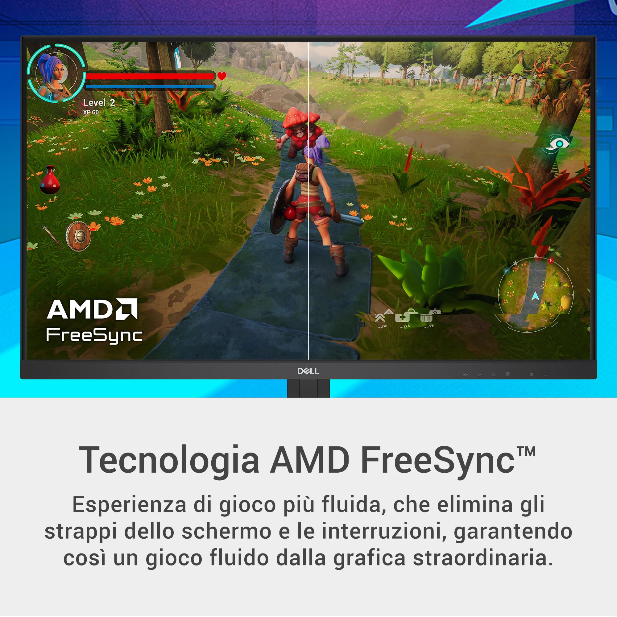 Dell G2725D 27" QHD (2560x1440) Monitor Gaming, 180Hz, IPS, 1ms, AMD FreeSync, 99% sRGB, DisplayPort, 2x HDMI, 3 Anni di Garanzia, Nero