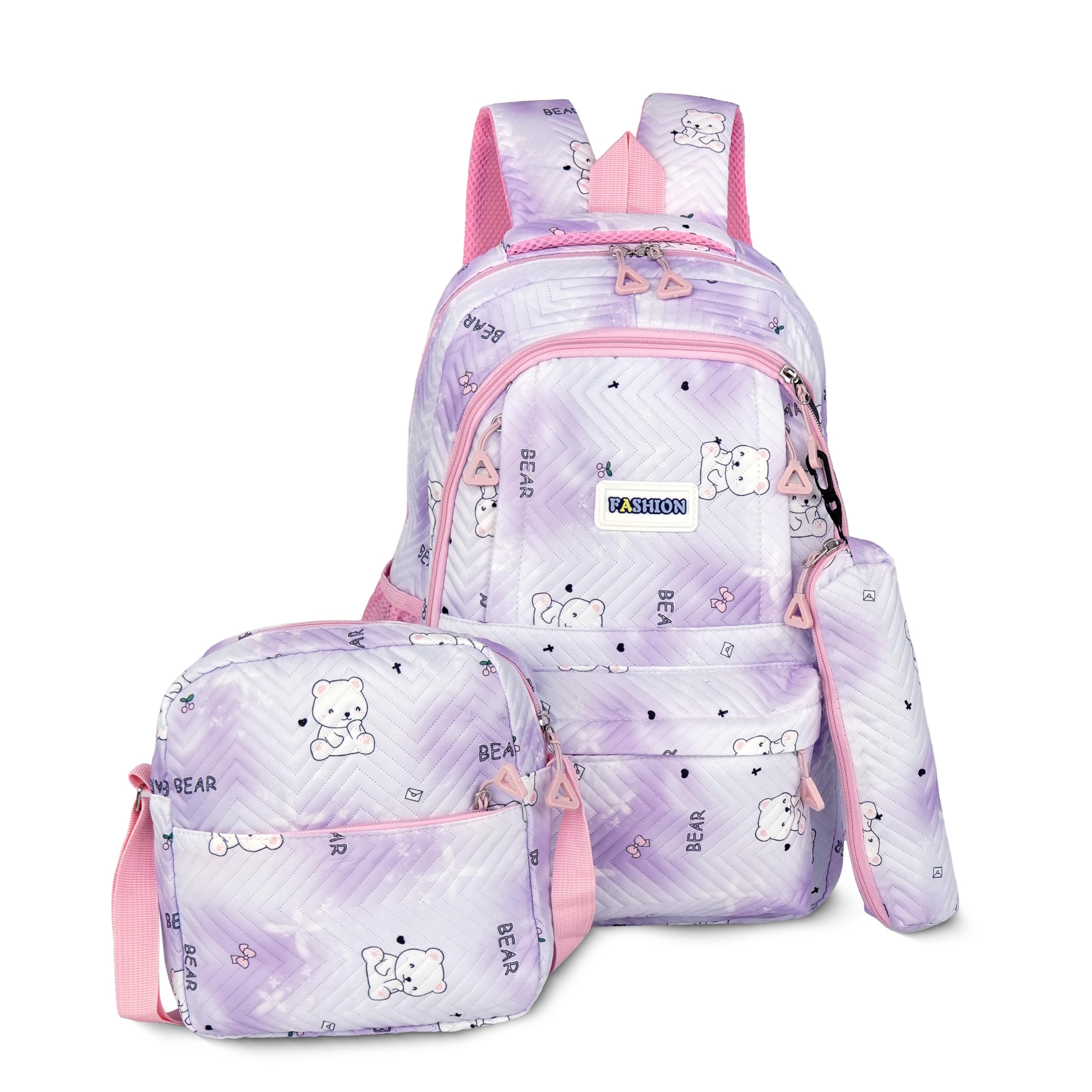 3 in 1 Combo Backpack for Kids Girls Stylish Durable Water-Resistant Backpack Shoulder School Bags Great for Birthdays Gifts-image-36