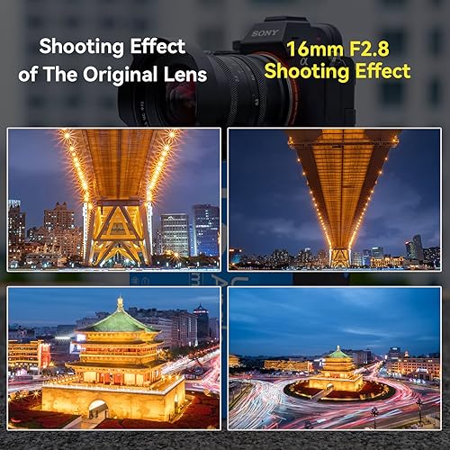 Miniatura 5 de Brightin Star Lente de cámara sin espejo de enfoque manual ultra gran angular de 0.630 in F2.8, apto para Sony ZV-E10, A7IV, A6400, A7II, A7SIII,