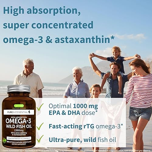 Miniatura 3 de Igennus - Aceite de pescado silvestre Omega-3 de alta absorción de 1360 mg + paquete de complejo de curcumina C3 de alta absorción, 1000 mg de EPA y