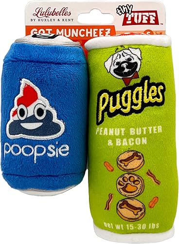 Huxley & Kent Tiny Tuff - Got Muncheez - Juguete extra resistente para perros pequeños Paquete de 2 juguetes divertidos para perros Cuenta con