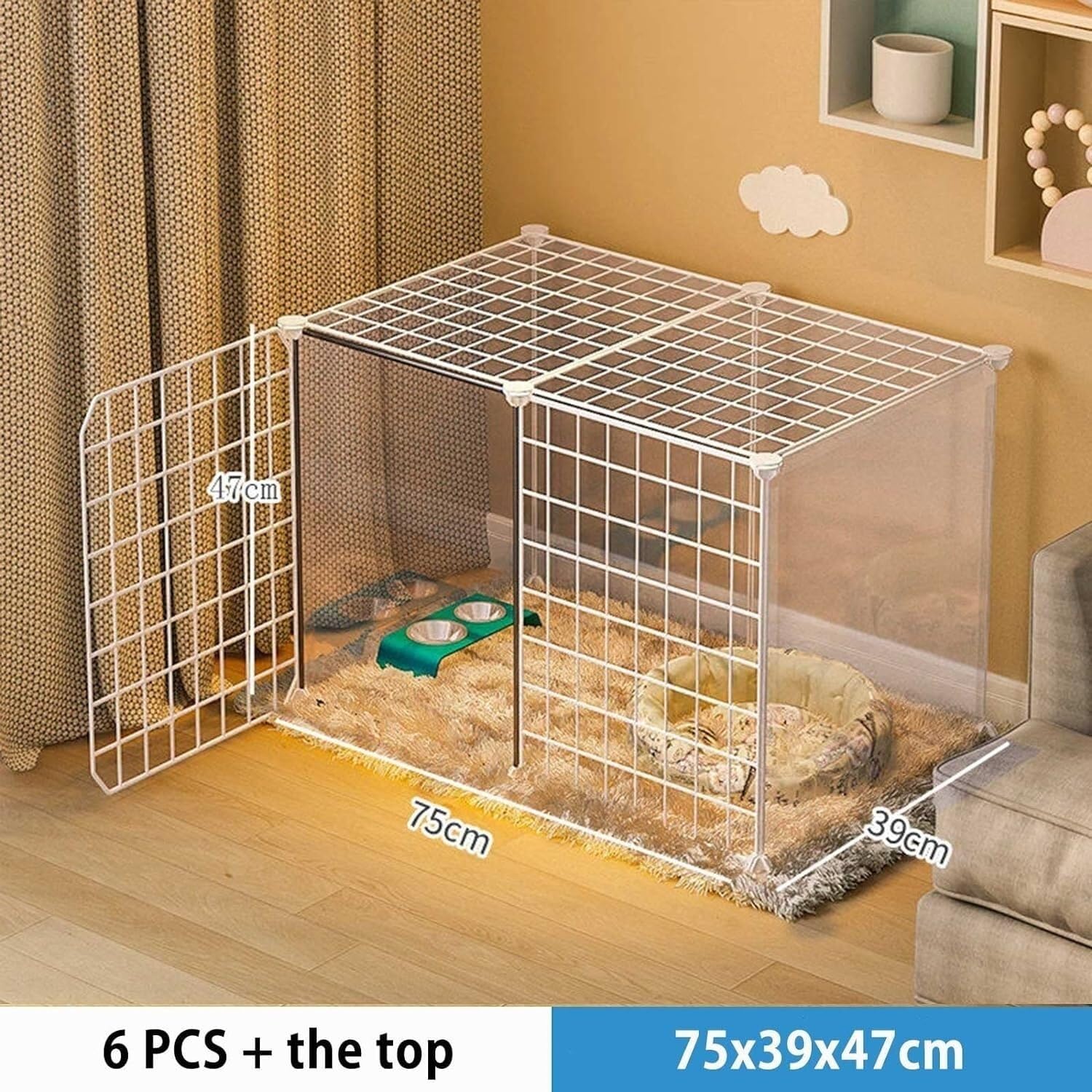 MekUk Cat Houses Cat Cage - Recinto per Gatti Recinto per Gatti da Interno Gabbia per furetti Trasportini per Cani Cucce per Gatti Recinto per Animali Domestici Facile da Pulire (7
