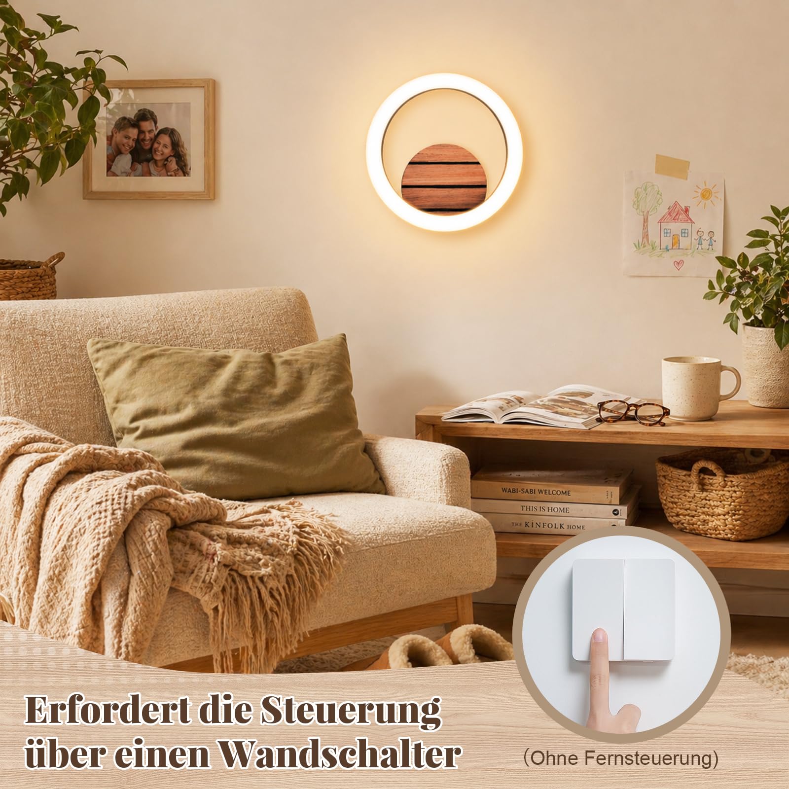 ZMH Applique murale LED 2ER - Applique d'intérieur 20 cm, lampe de couloir,