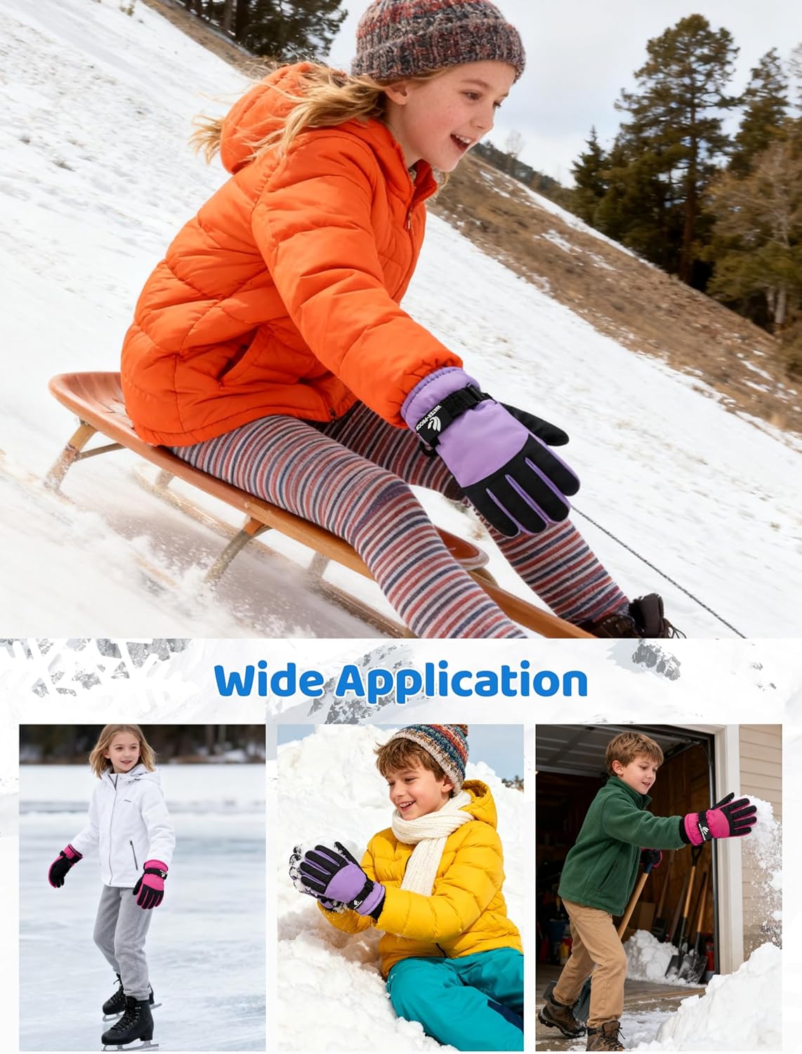 Kids Winter Gloves Waterproof Snow Ski Gloves for Boys Girls Warm Adjustable Accessories for Cold Weather - Image 5