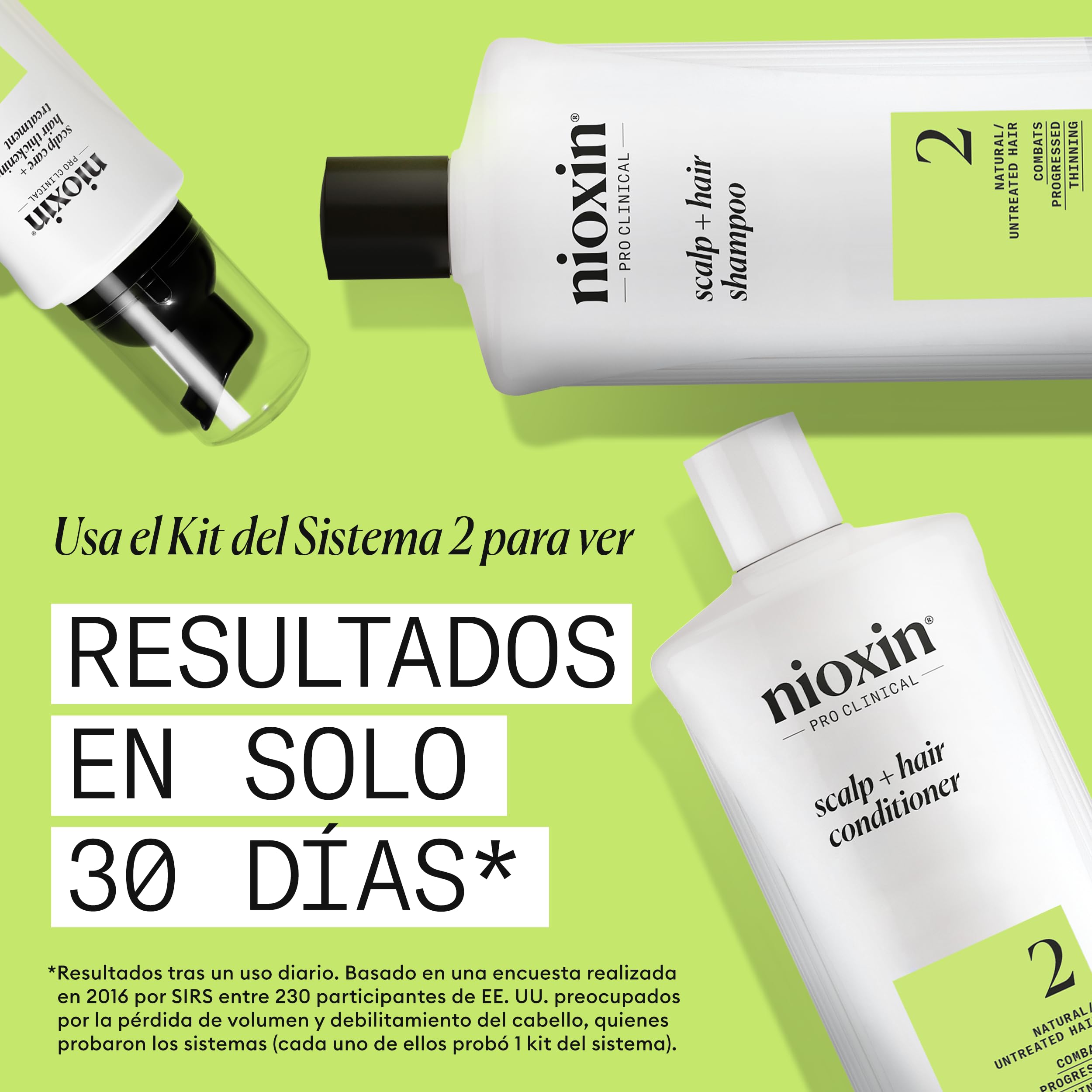 Nioxin Sistema 2 Champú Acondicionador Tratamiento Cabello Natural Debilitamiento Avanzado