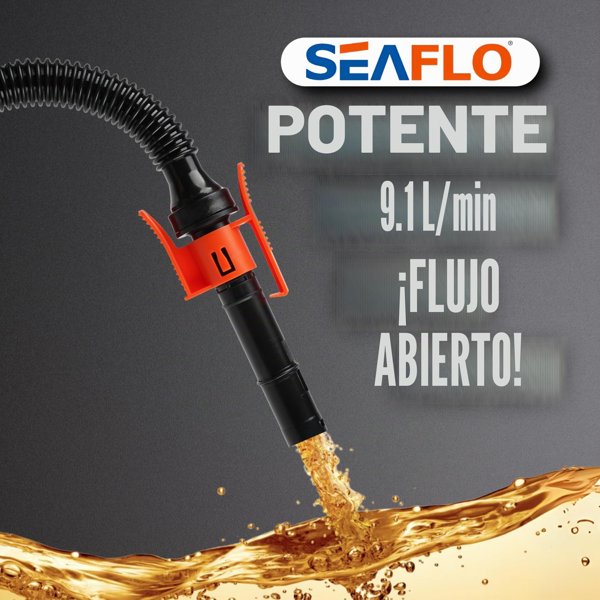 SEAFLO 552135 BOMBA DE TRANSFERENCIA AUTÓNOMA para Combustible, Aceite, Agua, Adblue, 9L/MIN