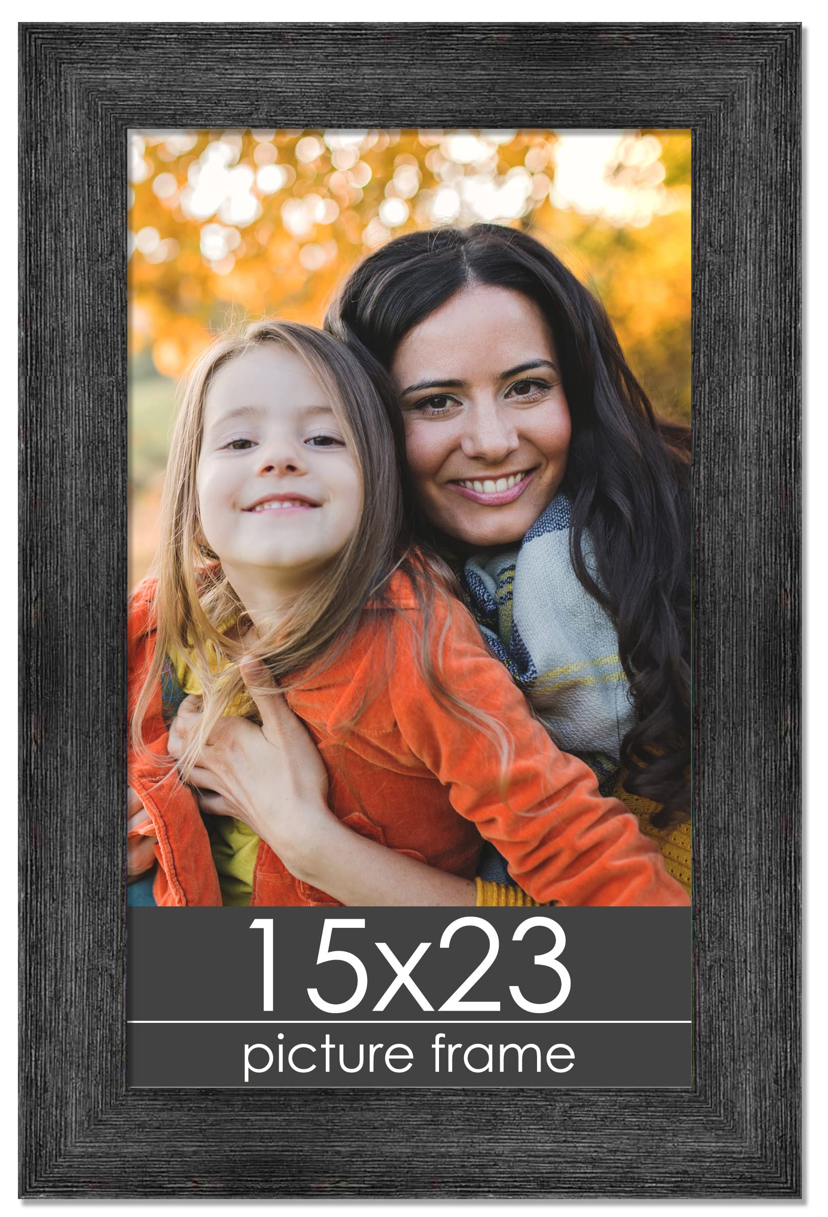 Poster Palooza 15x23 Black Wood Picture Frame – UV Acrylic, Ready To Hang, Made In USA