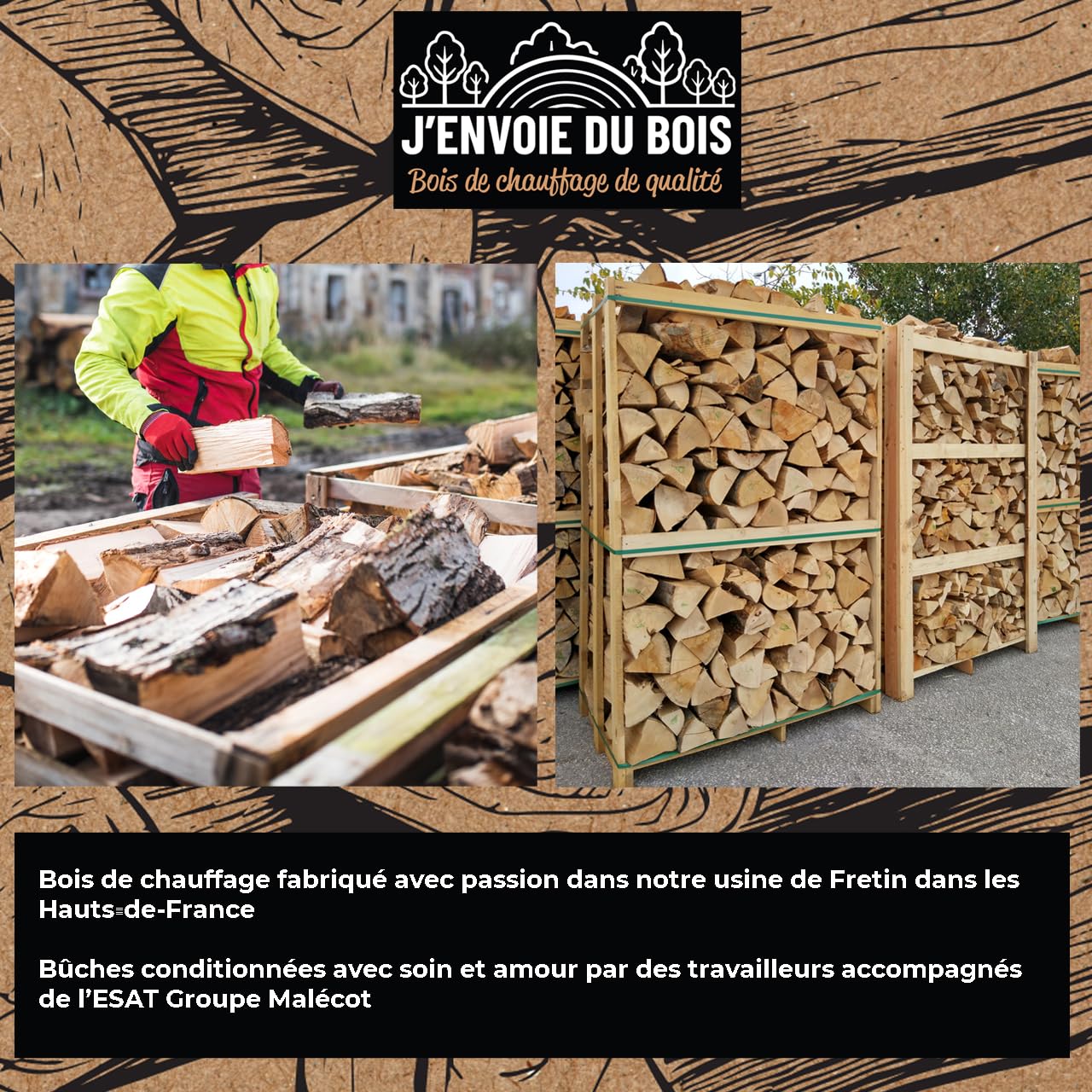 J'ENVOIE DU BOIS - Bois de Chauffage 30cm - Carton de 35 litres - Bûches Extra sèches (étuvées) - Poêle, Insert cheminée, brasero, Barbecue, Four à Pizza - Mélange Bois durs (hêtre, chêne, frêne)