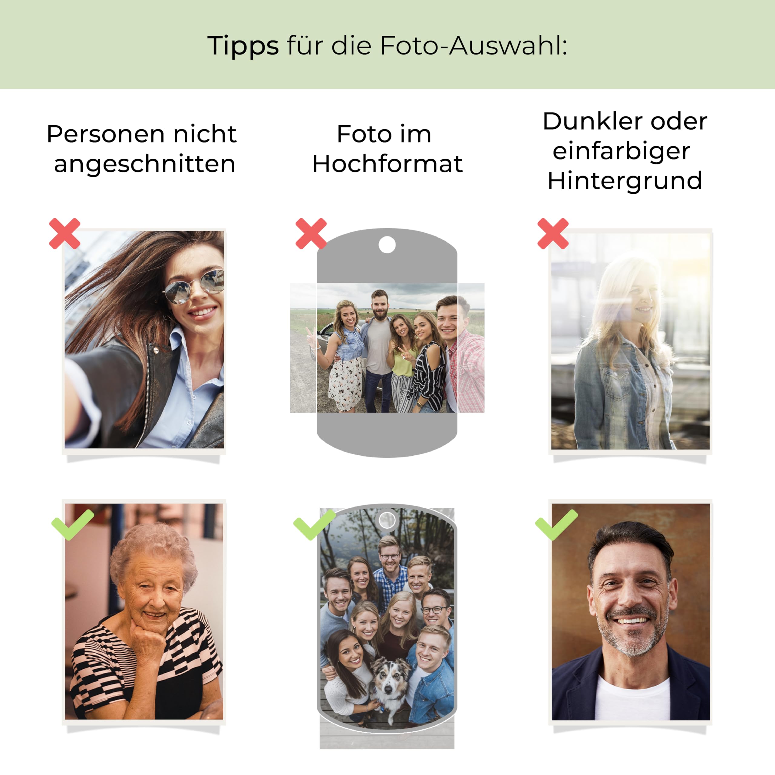 Dog-Tag Kette mit Foto-Gravur I Ihr Bild + Text gravieren I Personalisierter Ketten-Anhänger mit Kugelkette