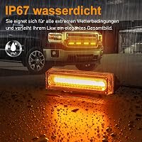 Dinfu LED Figyelmeztető Villogó Fény 40W - Narancssárga Vészjelző Lámpa 18 Üzemmóddal - Autó, Teherautó, Traktor Kiegészítő - Vízálló, Porál 3