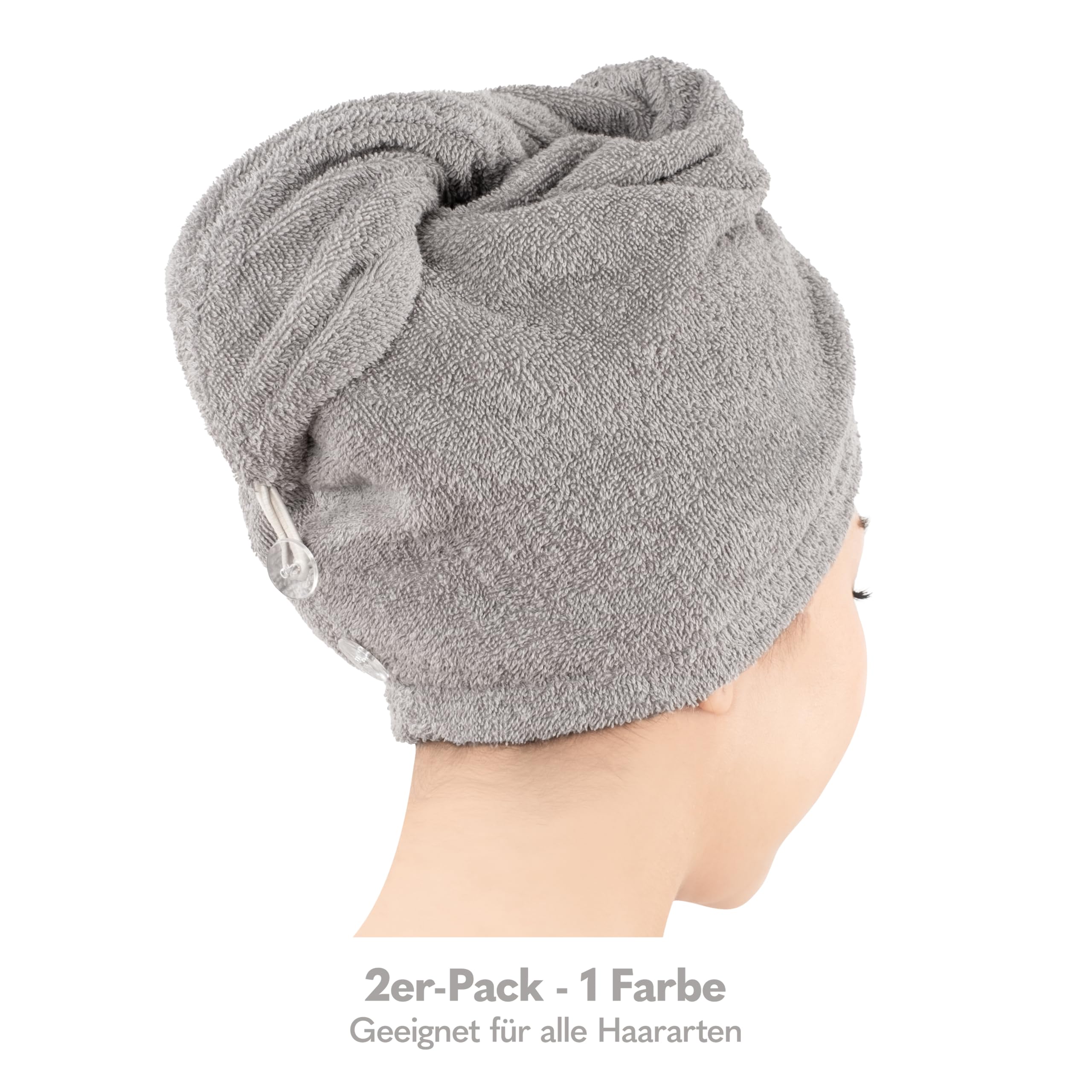 Hammetex Haarturban 2er Set mit Knopf – Bild 3
