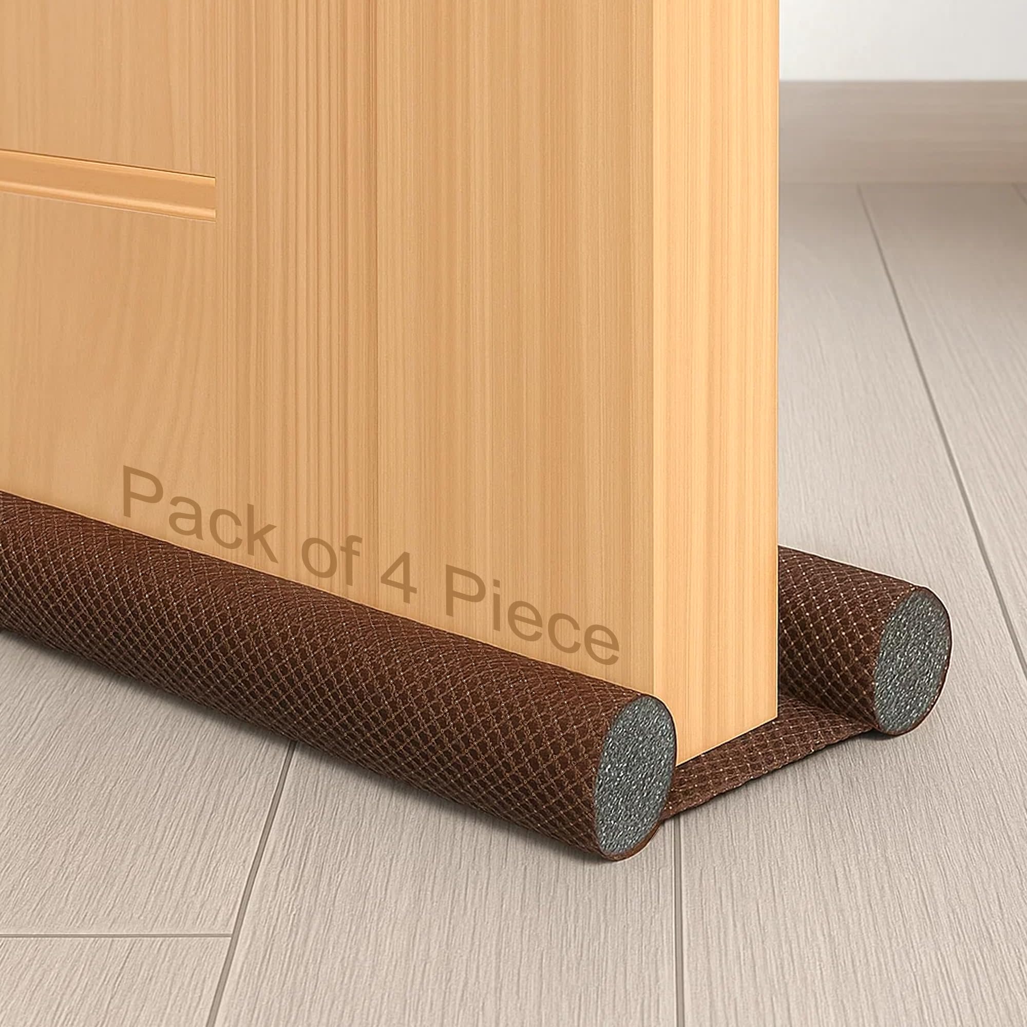 GLUN® Door Bottom Sealing Guard, Gap Space Filler Pack of 4 Brown Colour, 39 Inch Length, Protection from Insects, Dust & Water, Noise Cancellation, Cooling Leakage Protection