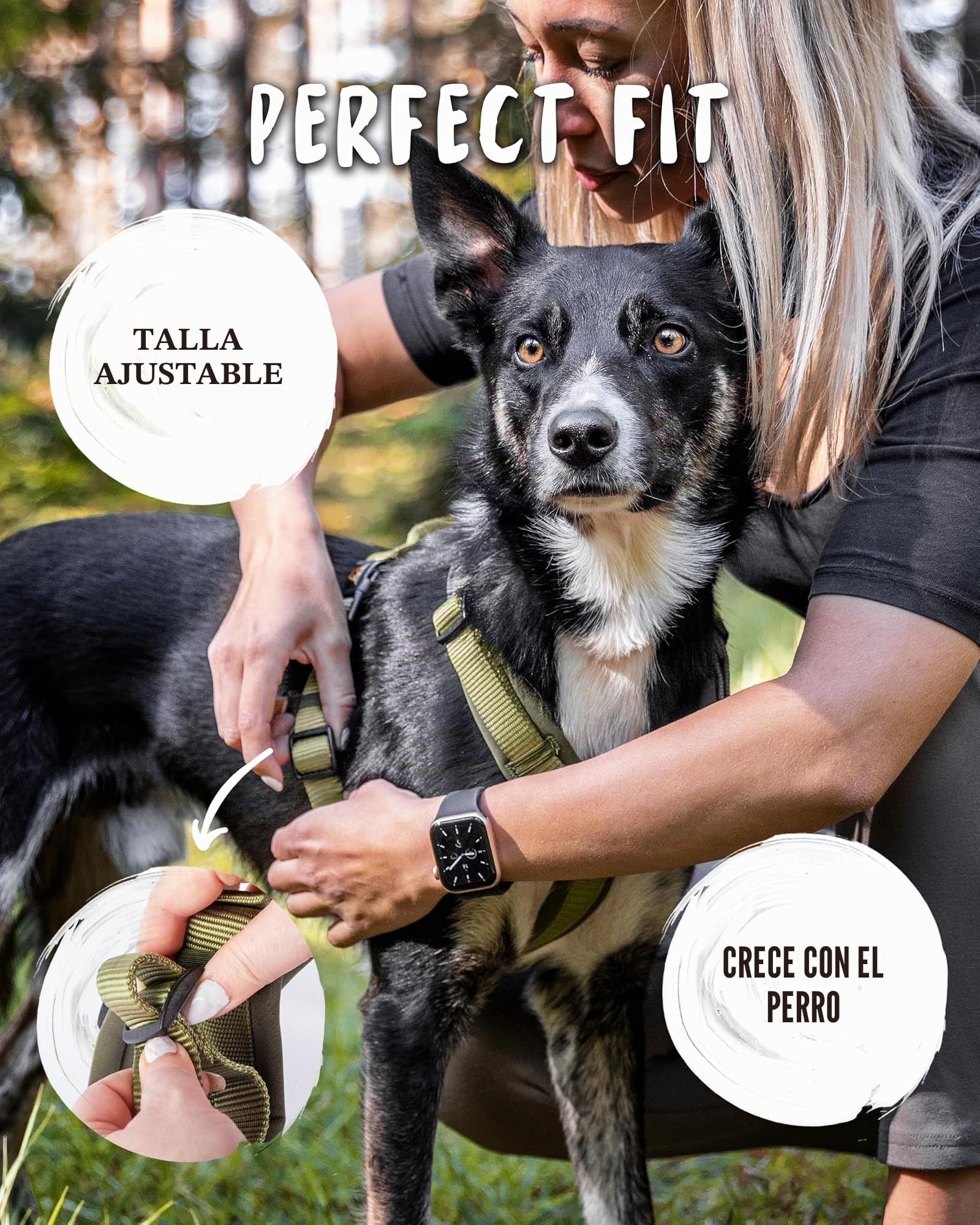Rudelkönig Arnés para Perro Bella - Arneses para Perros con asa - Arneses de Perro Ajustables para Perros Grandes