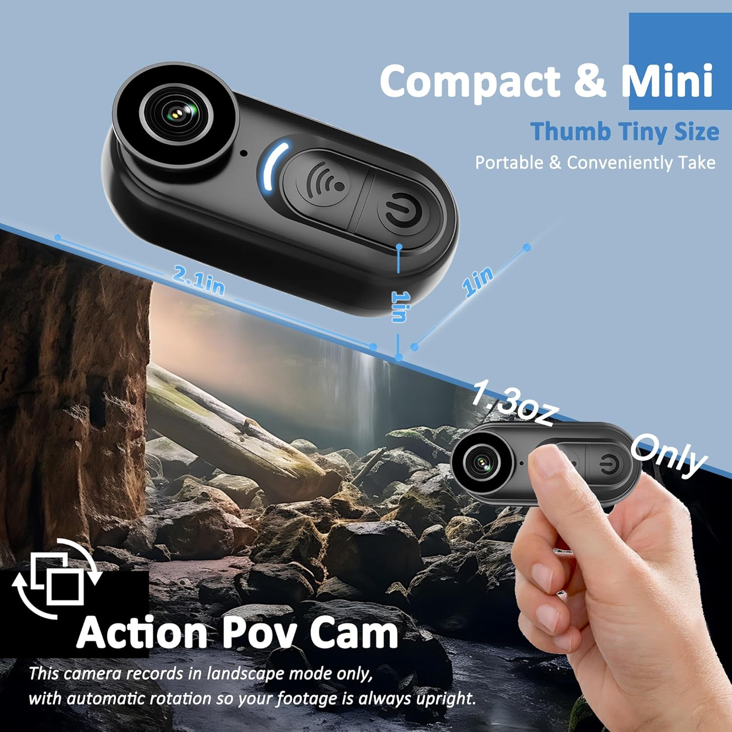 4K Mini Body Camera - Thumb Sports Action Cam 128GB with Audio, Wearable Hands-Free Chest Pov Recording, Helmet Mount & Magnetic Personal Clip On Camcorders - For Cap Shirt Outoor Cycling Skiing
