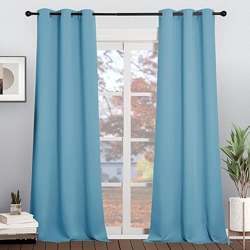 Miniatura 65 de KGORGE - Cortinas opacas grises para dormitorio 2 paneles, 42 x 63 pulgadas con ojales, cortinas de oscurecimiento de habitación con aislamiento