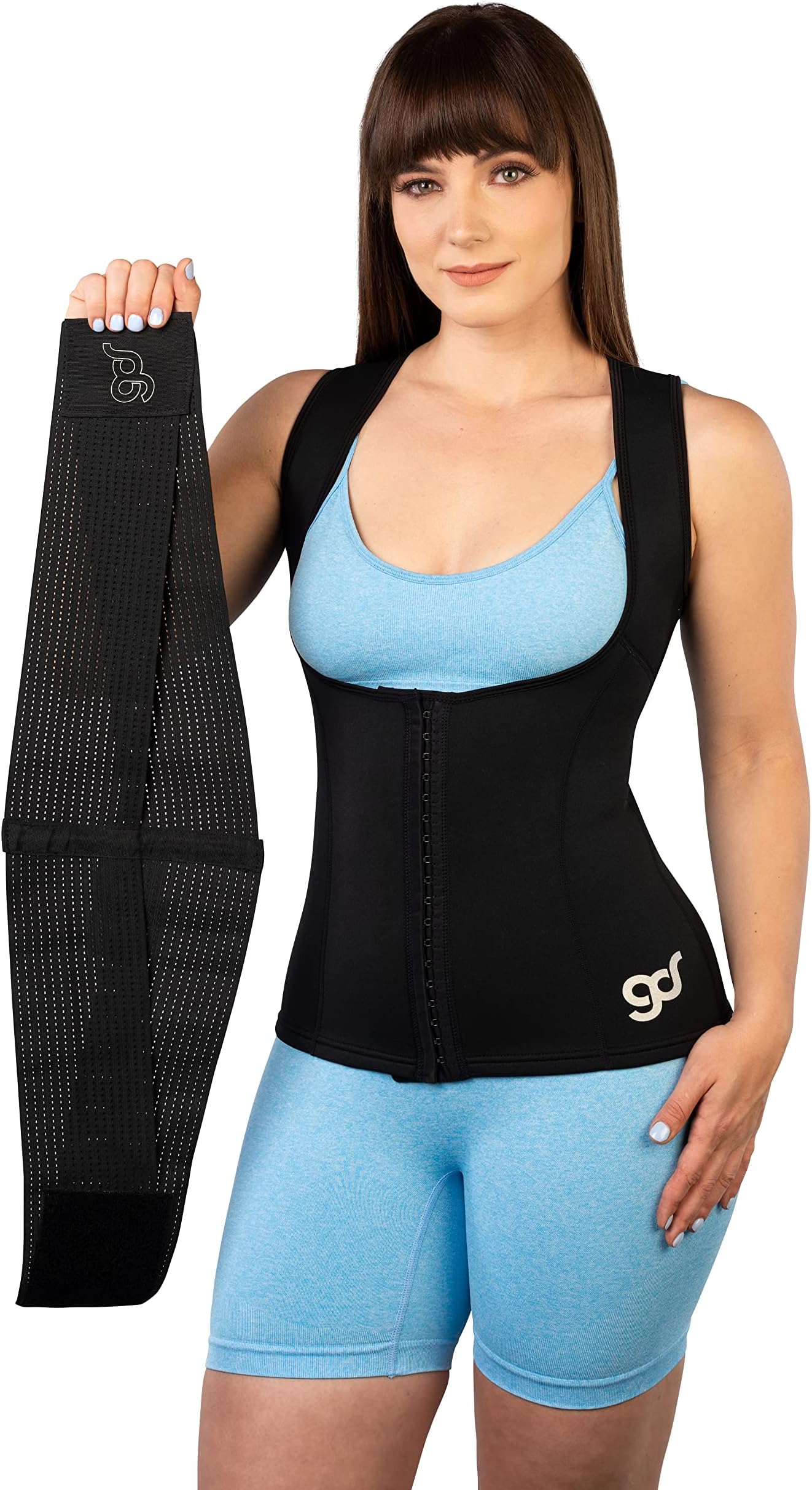 GOOD DOSE Waist Trainer Sauna Vest, Compression Stomach Belt, Lower Belly Wrap Shaper, Women's Plus Size