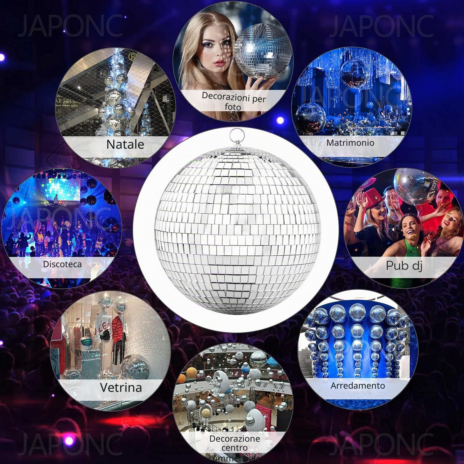 palla da discoteca a specchio con anello sospeso, 200 mm Strobosfere, sfera glitterata , ideale per feste o danze dj