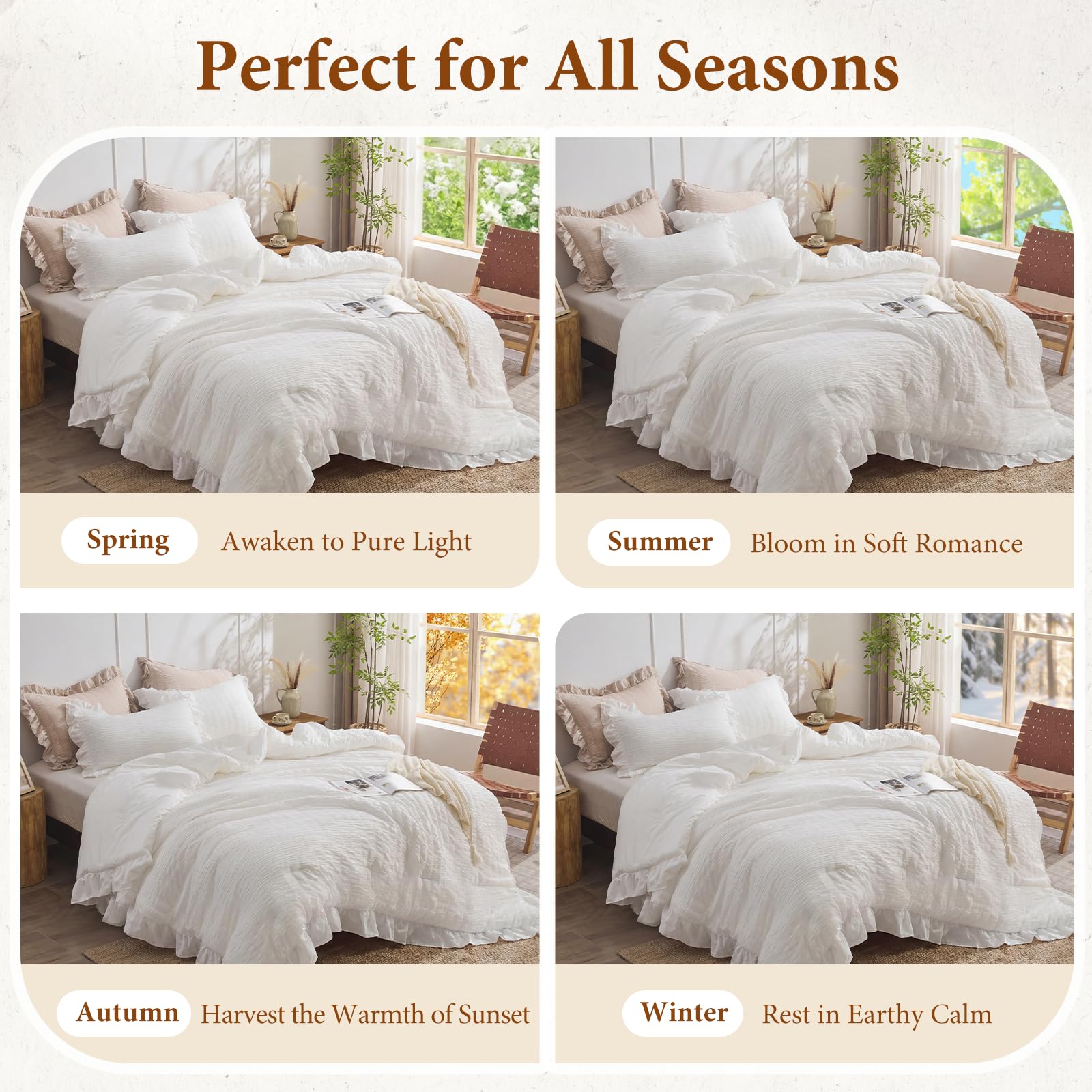 Jollyvogue Seersucker Comforter Set - Queen Size -6