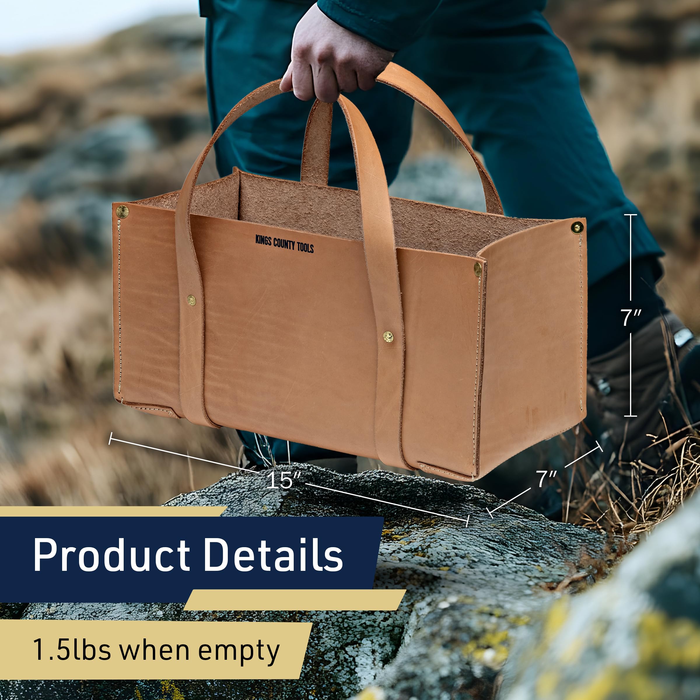 Kings County Tools Buffalo Leather Tool Tote Bag | Large Storage