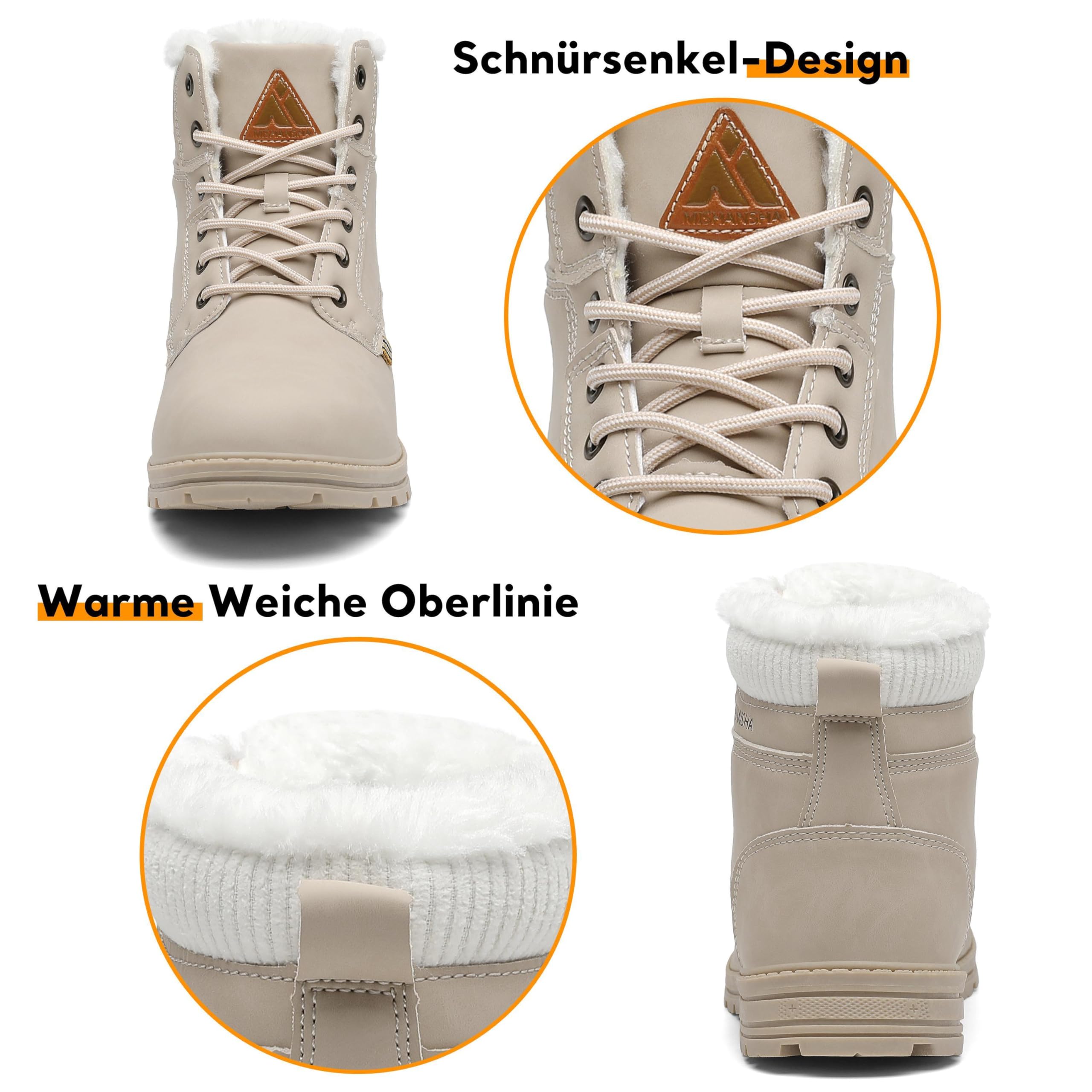 Mishansha Uomo Scarpe Invernali Donna Stivali da Neve Calda Impermeabili Outdoor Sneakers da Trekking Taglia 36-48 EU