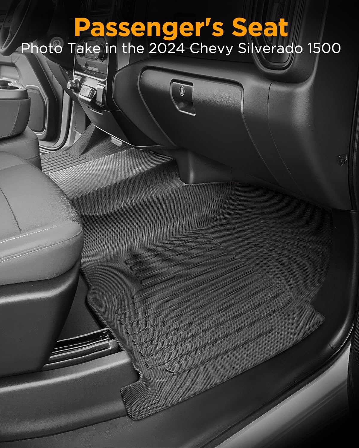 for Chevy Silverado & GMC Sierra 1500/2500HD/3500HD 2019-2025 2026 Crew Cab (with 40-20-40 Bench Seat) Floor Mats Carpet Liner All Weather TPE Mats for Chevrolet Silverado 2020 2021 2022 2023 2024 - Image 4