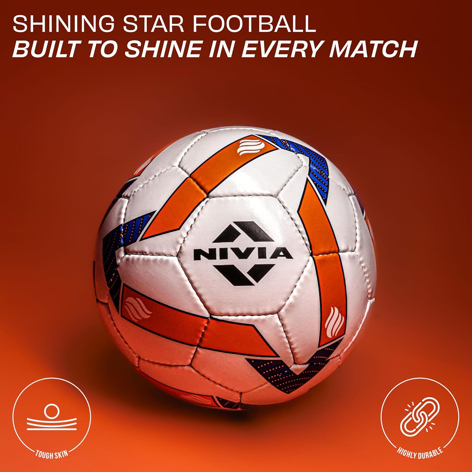 Nivia Shining Star Football, Size 5 (White)