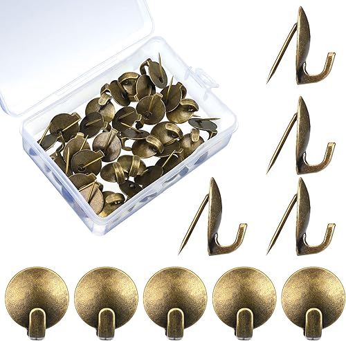 Vista 8 de Zhengmy 30 ganchos de metal para cubículos, ganchos de pared para panel de tela, clips de cubículo, ganchos de presión para tablón de anuncios, 20