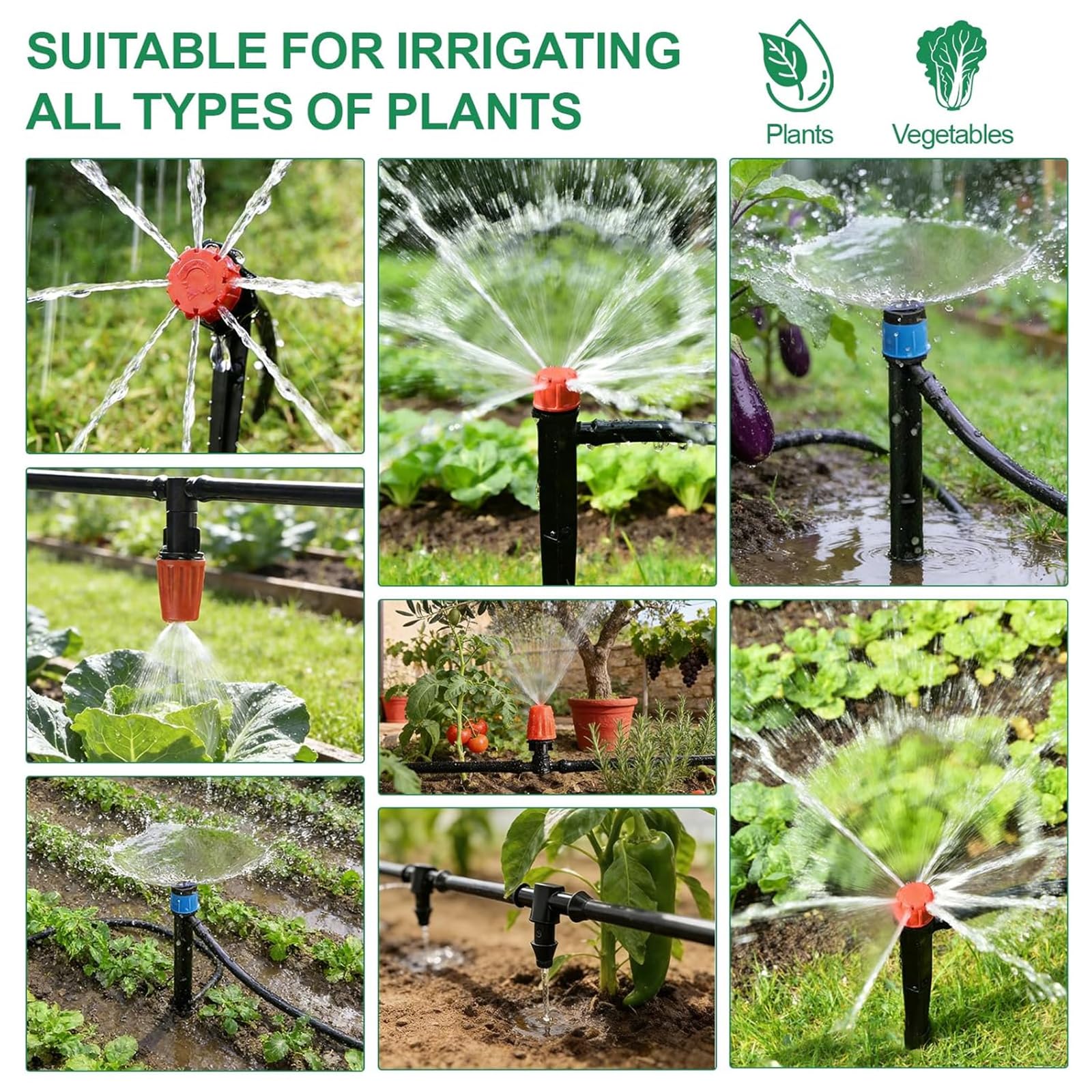 Sistema de Riego Jardín 315 PCS Sistema de Riego Por Goteo con 60 m + 15 m Tubos, Kit Riego Automatico Macetas para Jardín, Plantas, Invernadero, Macetas de Balcón