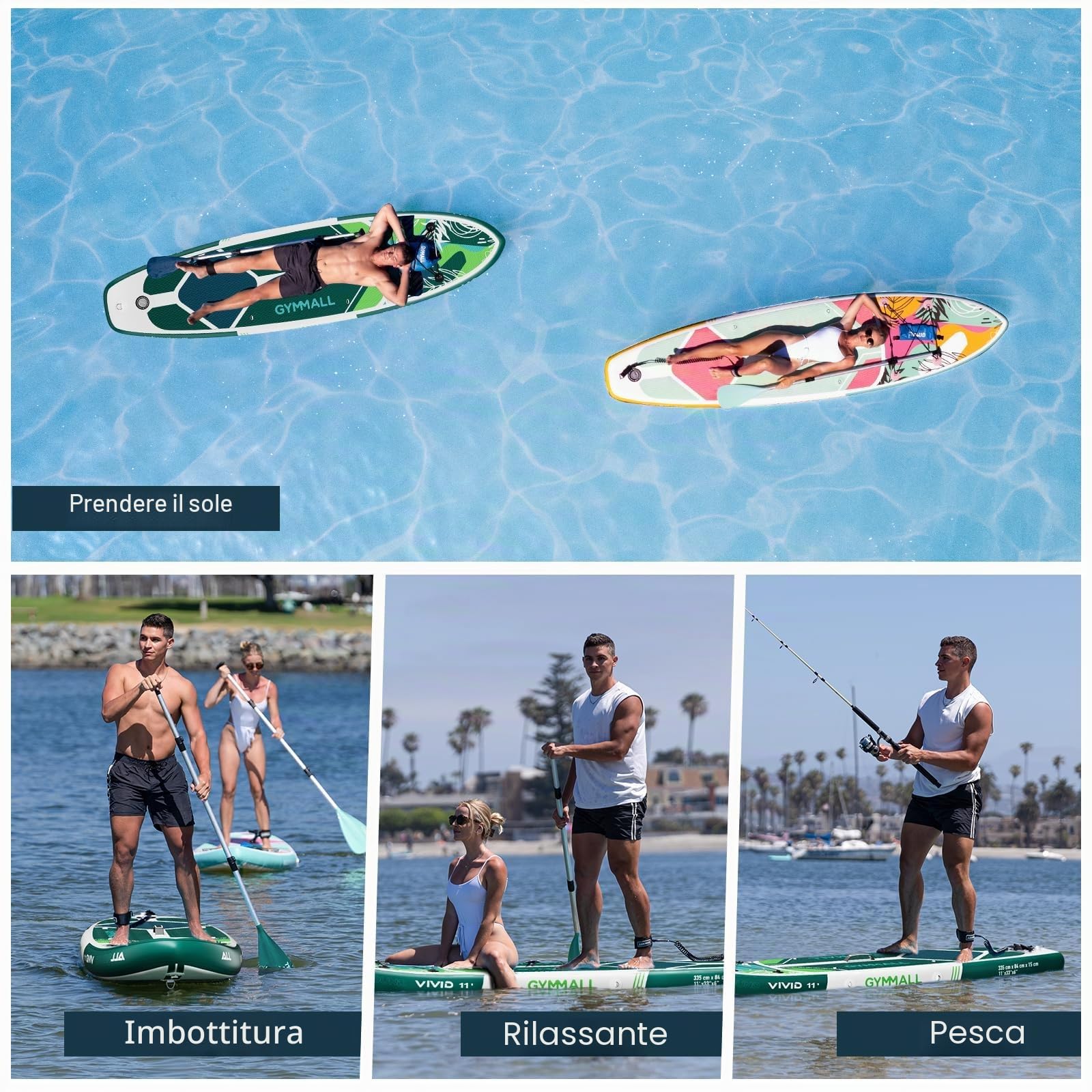 SUP Gonfiabile, Tavola SUP Gonfiabile per Adulti e Ragazzi di Tutti i Livelli, Design Ampio e Antiscivolo della Tavola, con Accessori Premium e Borsa Storage Inclusi