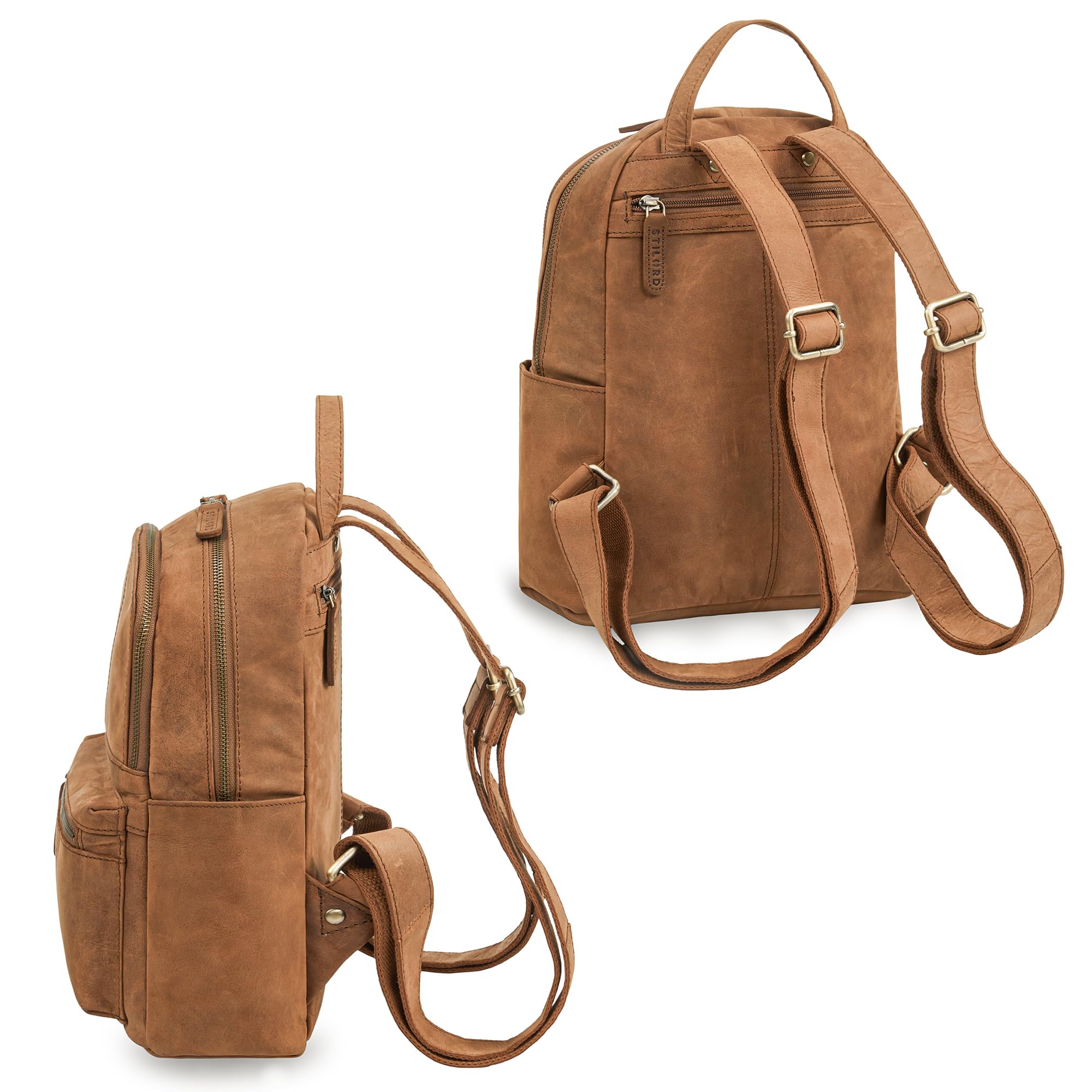 STILORD 'Berry' Zaino Pelle Donna Vera Pelle alla Moda Piccolo Borsa a Tracolla Zaino da Viaggio in Morbida Pelle per viaggio shopping ufficio Zaino Porta PC 13 Pollici