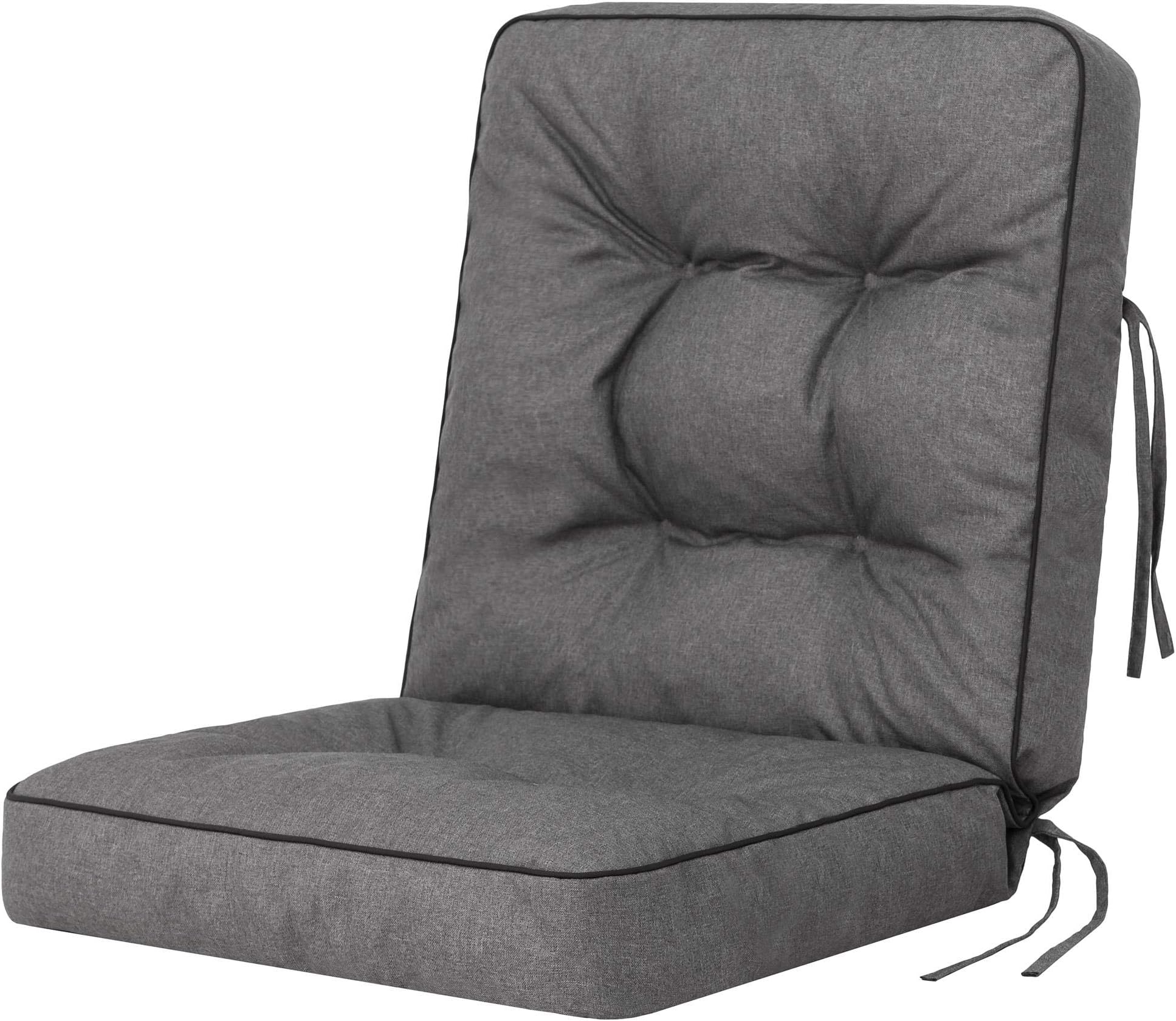 Fauteuil De Jardin Exterieur Lot De 2 Coussins D'Assise Ambientehome - Gris Cair - 98x50x8cm - Intérieur/Extérieur - 50% Coton Coussins Banc Terrasse