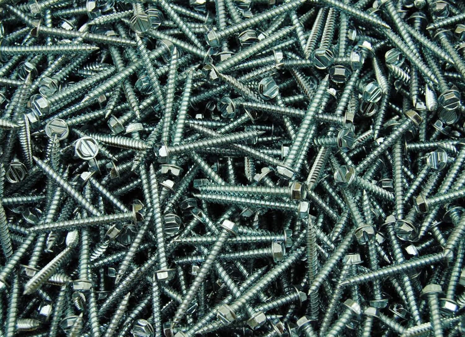 (600) Zip Screws 8 x 1-1/2 Self-Piercing Hex Washer Head Sheet Metal