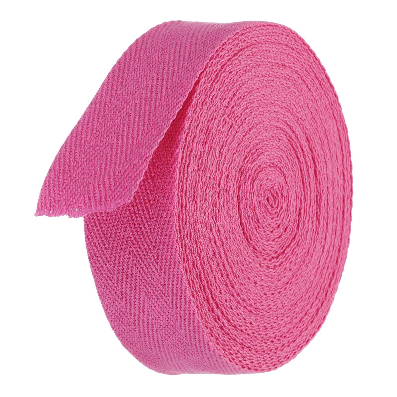 TA-VIGOR Cotton Twill Tape Ribbon 25mm, 10 Yards Bias Binding Tape Bunting Tape Soft Natural Herringbone Webbing Tape Roll for Sewing Dressmaking Gift Wrapping DIY Craft, Rose Red