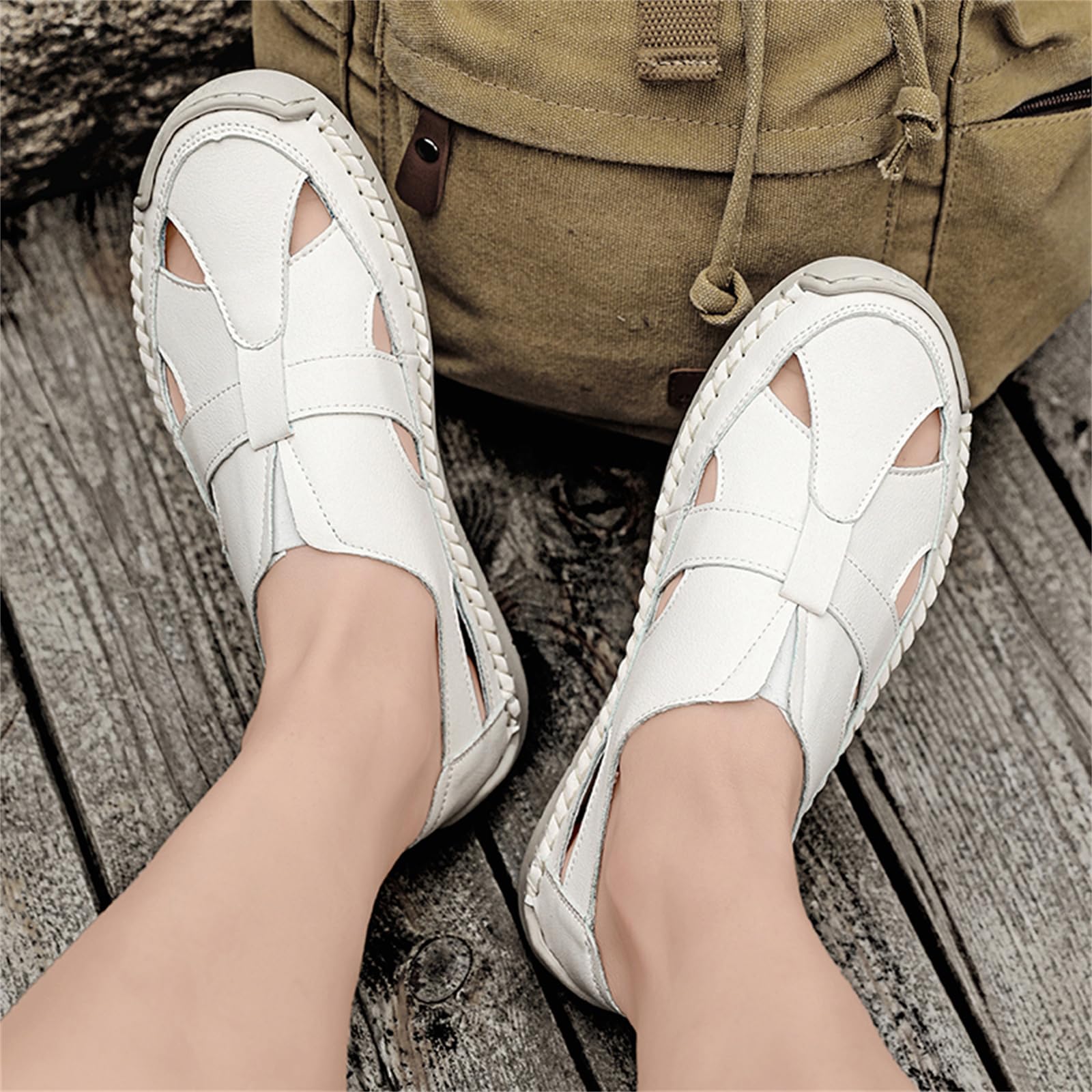 Mokasyny Męskie Damskie Sandały do ​​chodzenia Wsuwane Zamknięte Noski Outdoor Plaża Biznesowe Buty