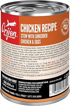 ORIJEN Real Meat Shreds, Grain-Free, Chicken Recipe Stew, Premium Wet Dog Food