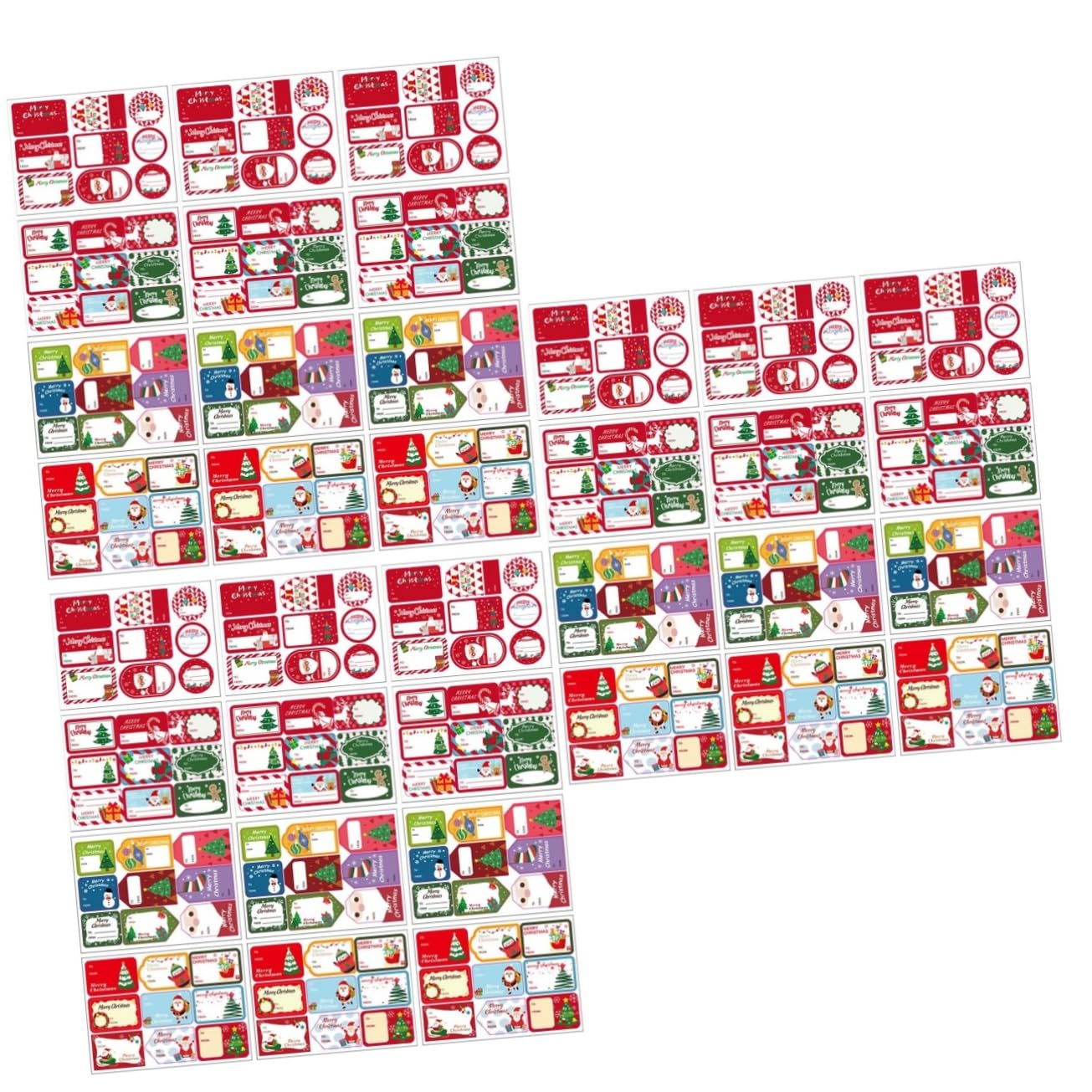 VILLCASE 36 Fogli Etichette adesive natalizie etichette adesive con adesivi con etichette natalizie stickers personalizzati decorazioni natalizie per pacchetti adesivi natalizi rosso
