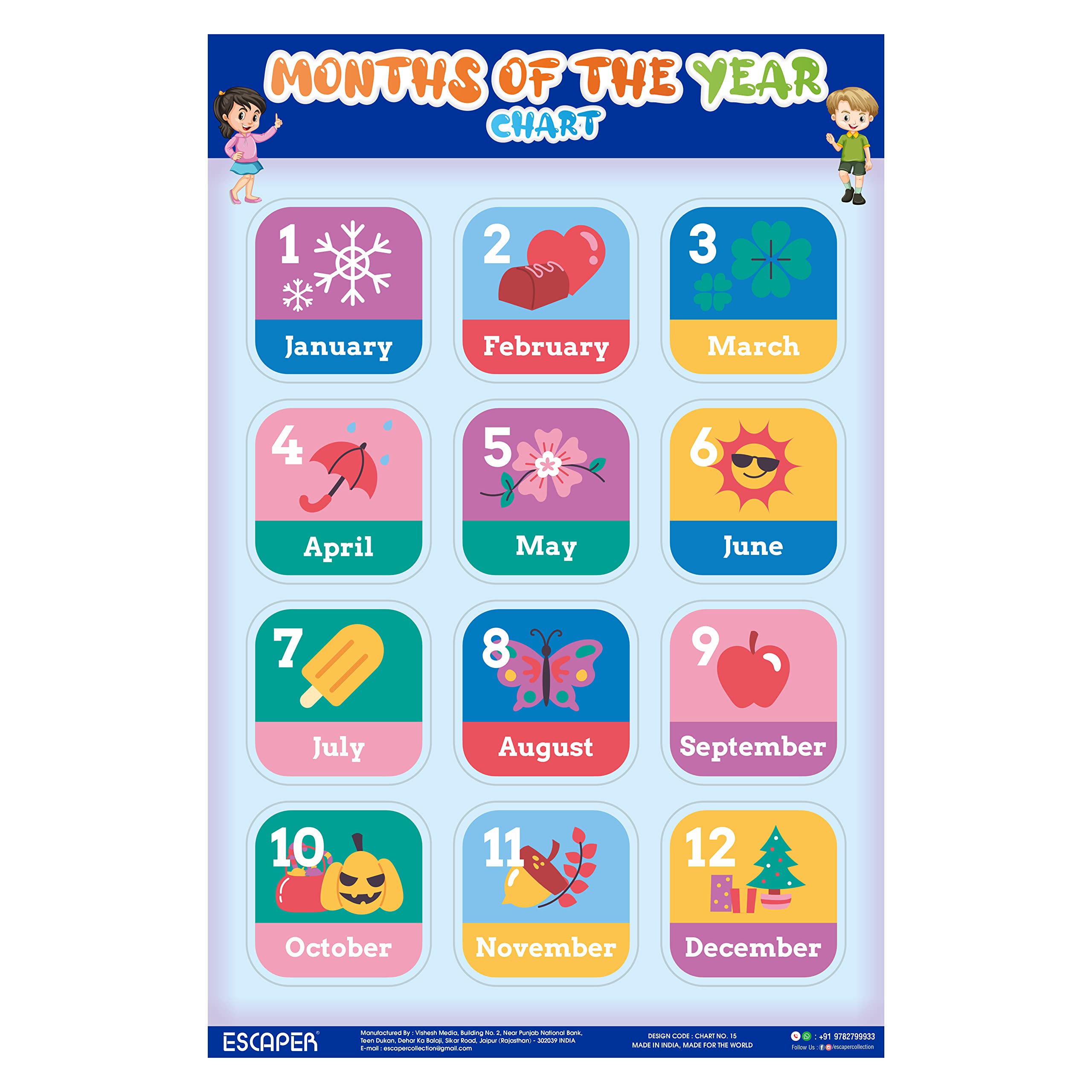 Months Of The Year Chart For Preschool