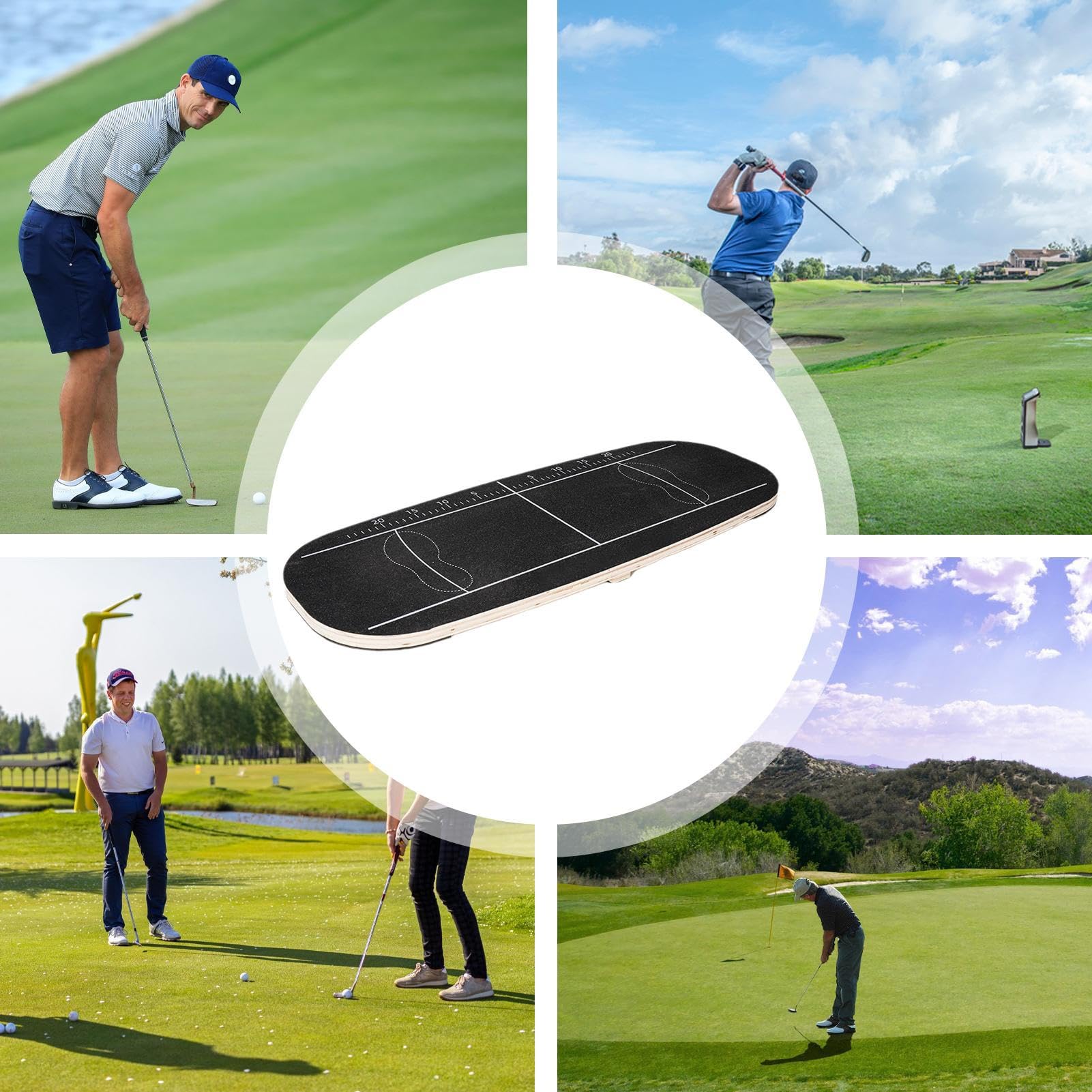 Golf Balance Board, 73.3 X 29.7 X 2 Cm Golf Druckplatte, Schwunghilfe, Holz Golfschwungtrainer-Druckplatt, Gewichtsverlagerungs Balance-Board Für Verbesserung Des Gleichgewichts Und Der Stabilität