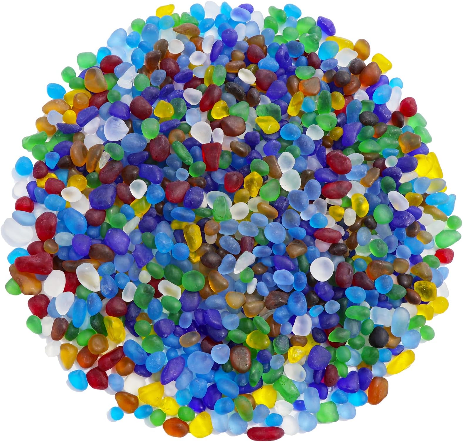 QYGL Sea Glass Stones - Colorful Frosted Glass Pebbles Gemstones - Perfect for Aquarium Rocks, Fish Tank Gravel, Vase Fillers, DIY Crafts, and Home Decor (0.9LB/14oz)