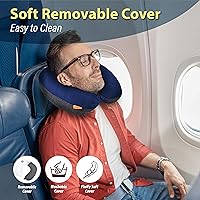 Vista 2 de TREKOLOGY Almohada cervical de viaje para avión – Almohada de cuello de avión de primera calidad para dormir – Soporte de cuello definitivo