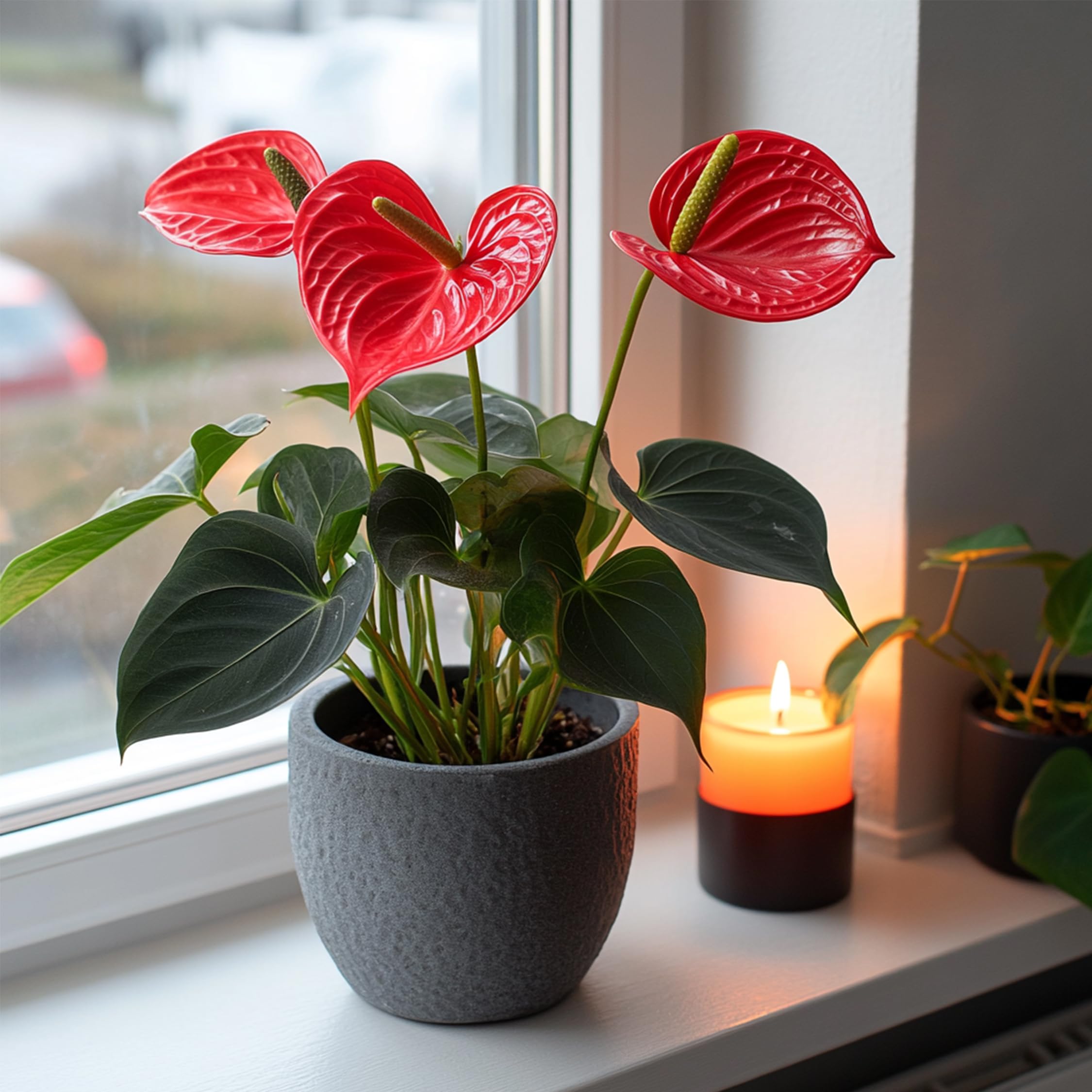 Anthurium 'Royal Champion' Roślina doniczkowa kwitnąca Czerwony 35-45cm 12cm
