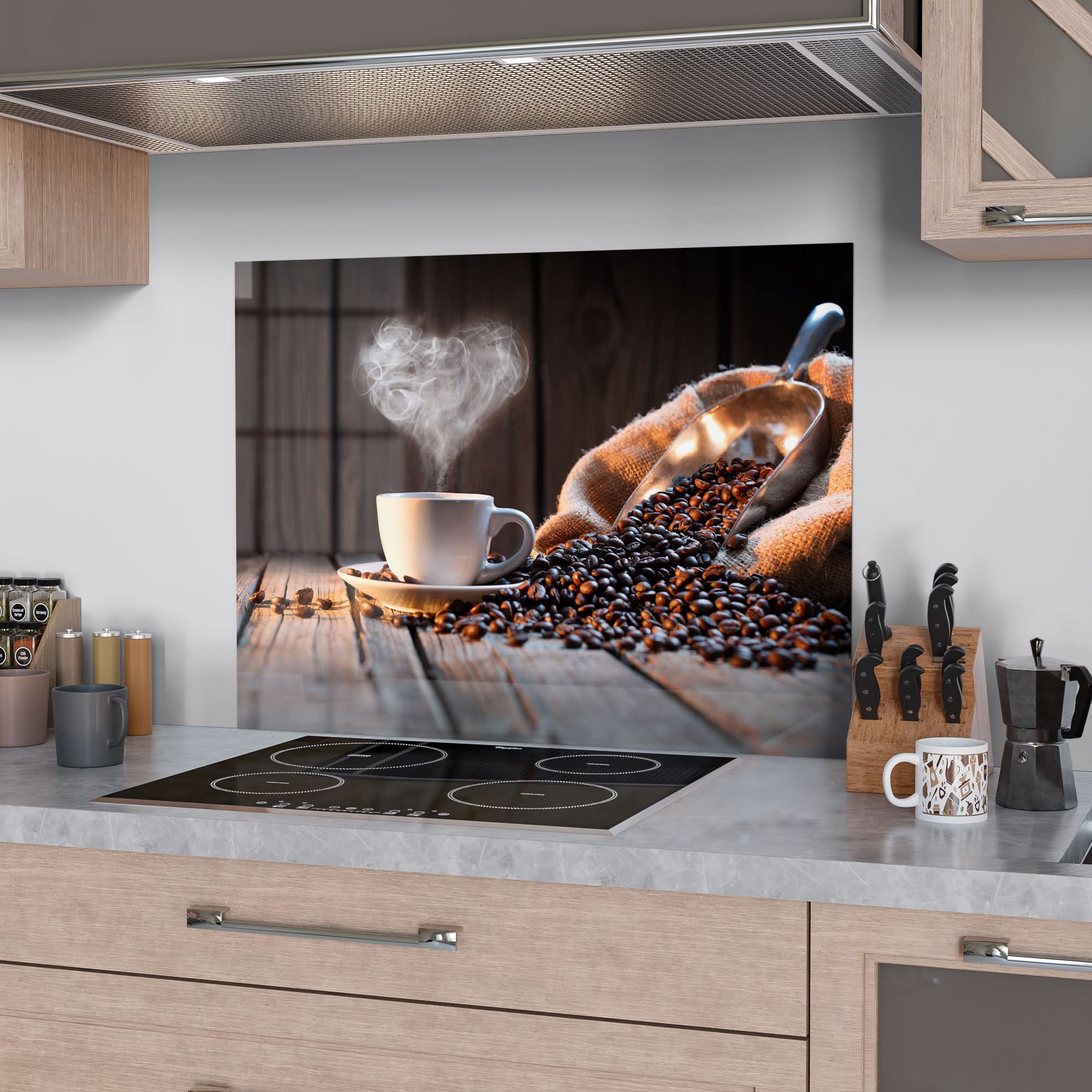Protection Murale Cuisine éclaboussures ARTHUB® Crédence De Cuisine En Verre 60x100 Cm, 3D Floating Splash Crédence Couleur Vive