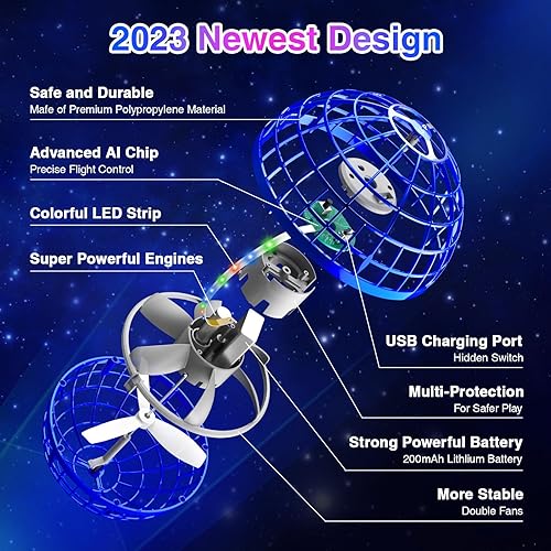 Miniatura 2 de Bola de orbe voladora - Juguete de bola de galaxia Boomerang voladora 2023, rotación de 360, órbita de drone controlada a mano, regalos de